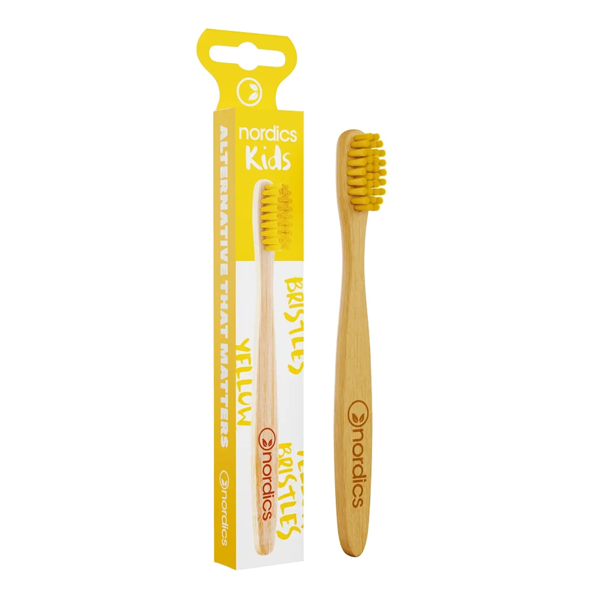 

NORDICS Kids Bamboo Toothbrush bambusowa szczoteczka do zębów dla dzieci Żółta