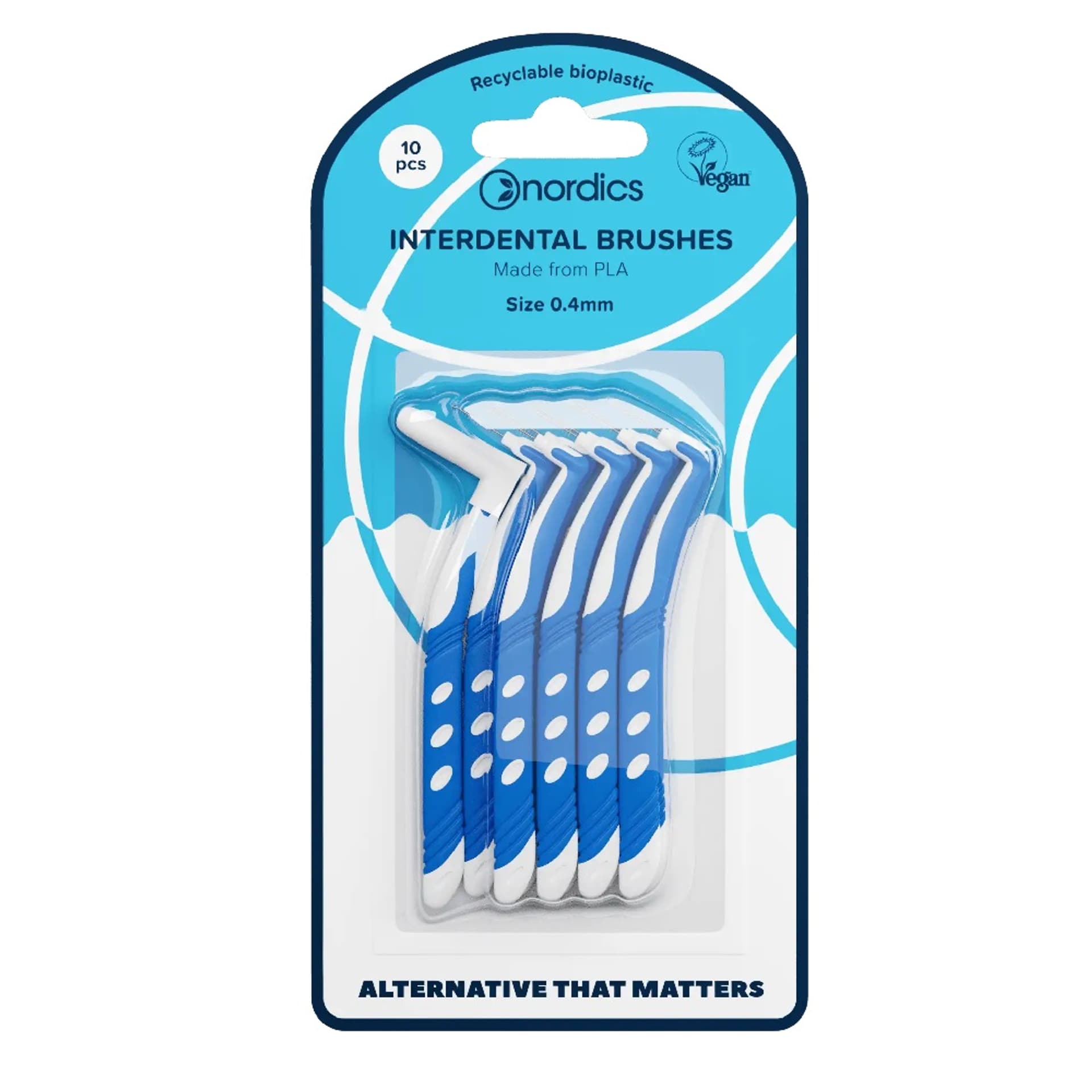 

NORDICS L-shaped Interdental Brushes bioplastyczne szczoteczki do czyszczenia przestrzeni międzyzębowej 0,4mm 10szt.