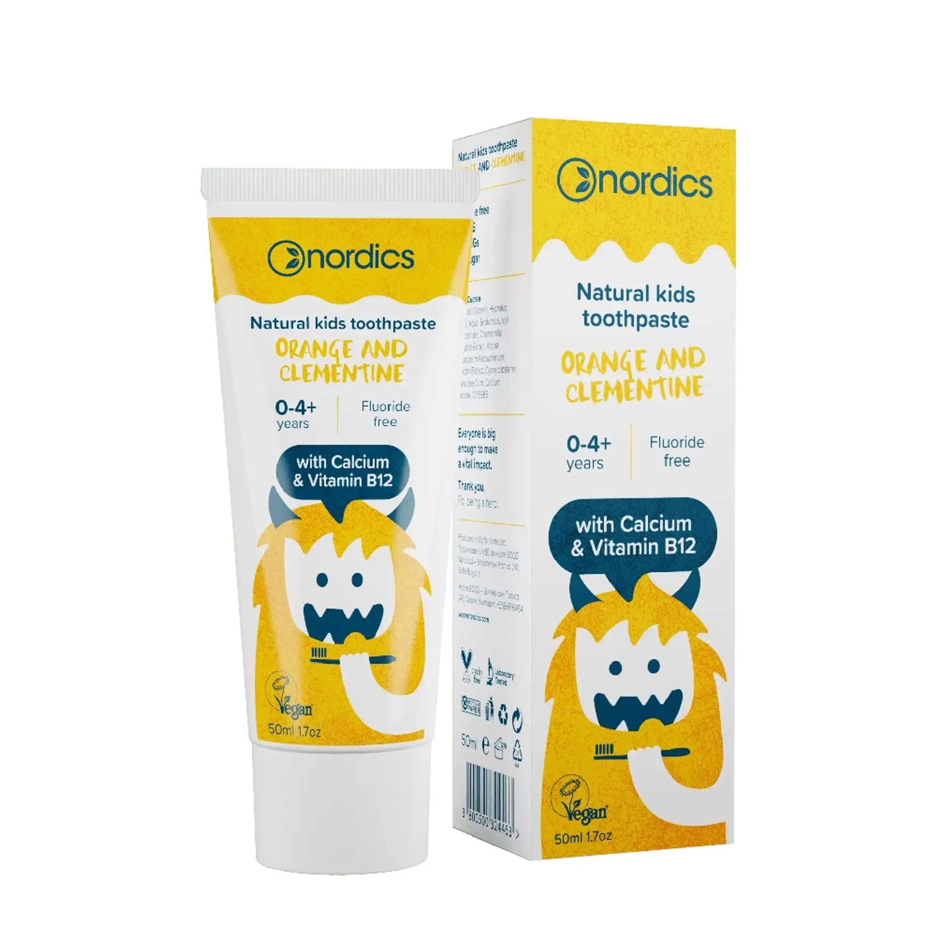 

NORDICS Natural Kids Toothpaste pasta bez fluoru dla dzieci 0-4+ lat o smaku Pomarańczy i Klementynki 50ml