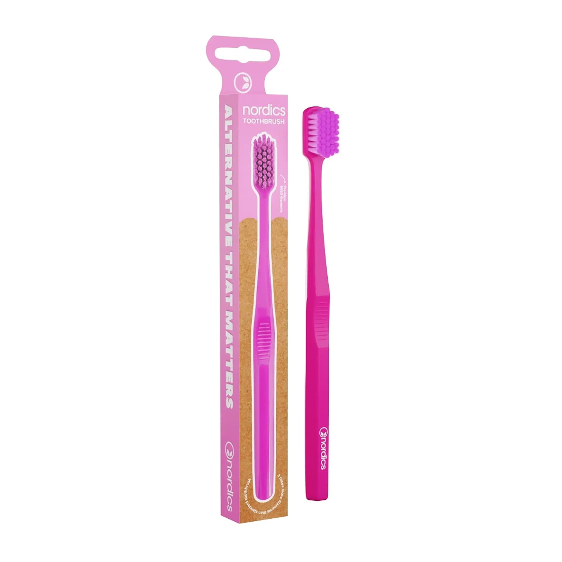 

NORDICS Toothbrush szczoteczka do zębów z tworzywa Pla Różowa