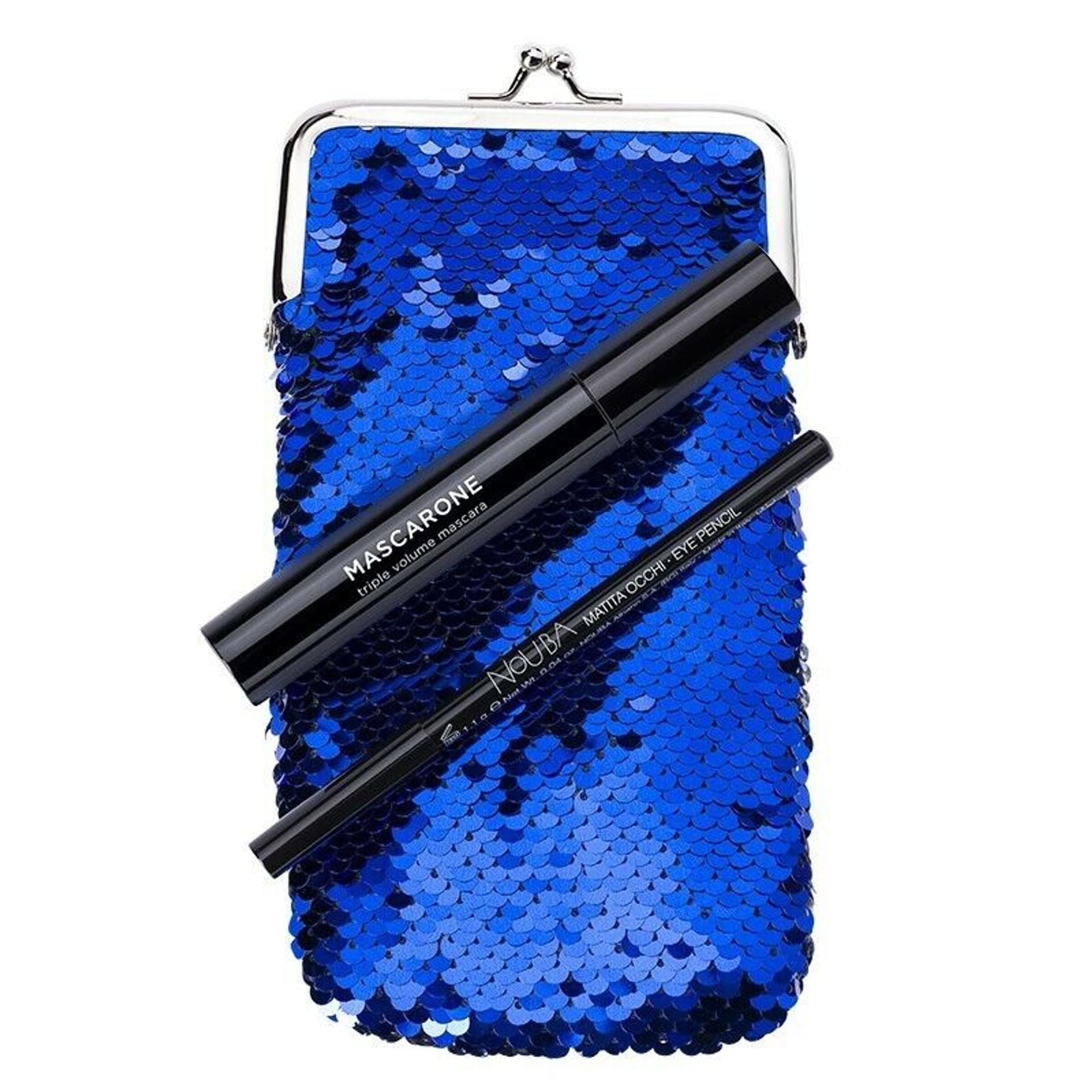 

NOUBA SET Mascarone Triple Volume Mascara + Blu-Lux Glasses Case + Eye Pencil Black
