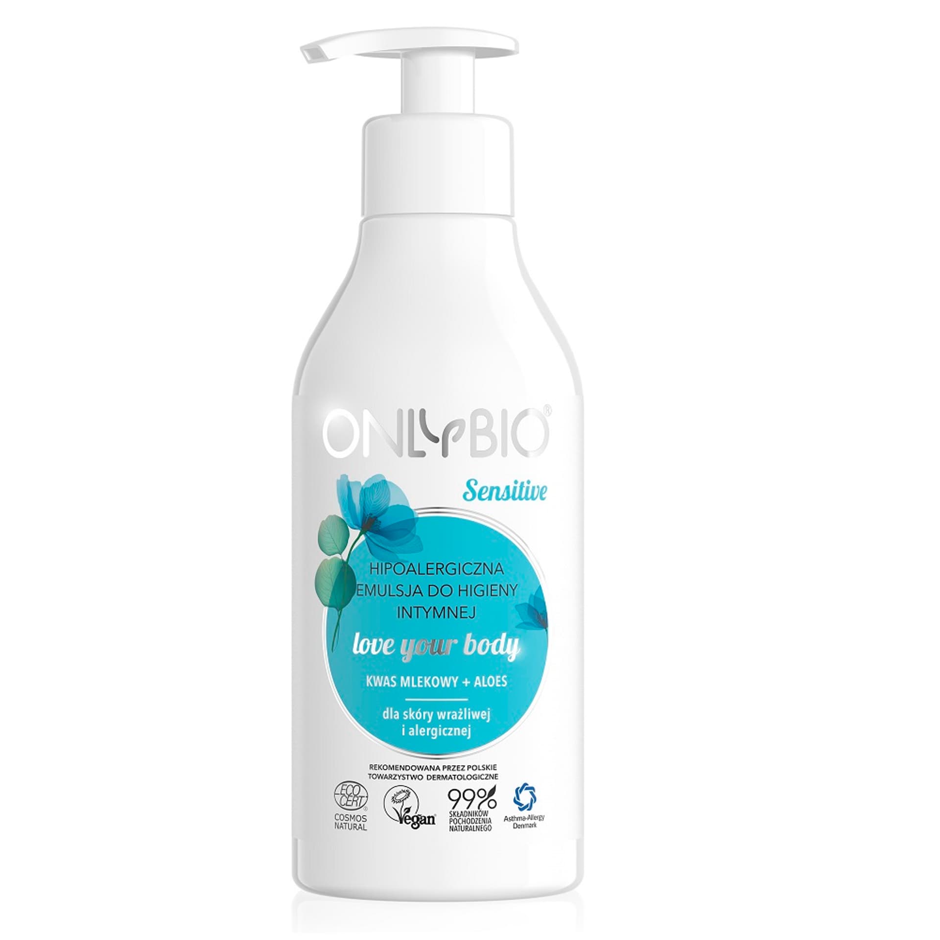 

ONLYBIO Sensitive hipoalergiczna emulsja do higieny intymnej Kwas Mlekowy Aloes 250ml