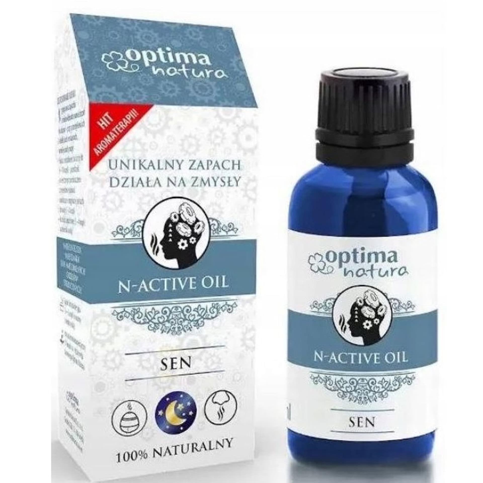 

OPTIMA NATURA N-Active Oil kompozycja olejków eterycznych z liści melisy, kwiatów lawendy i skórek słodkiej mandarynki Sen 20ml