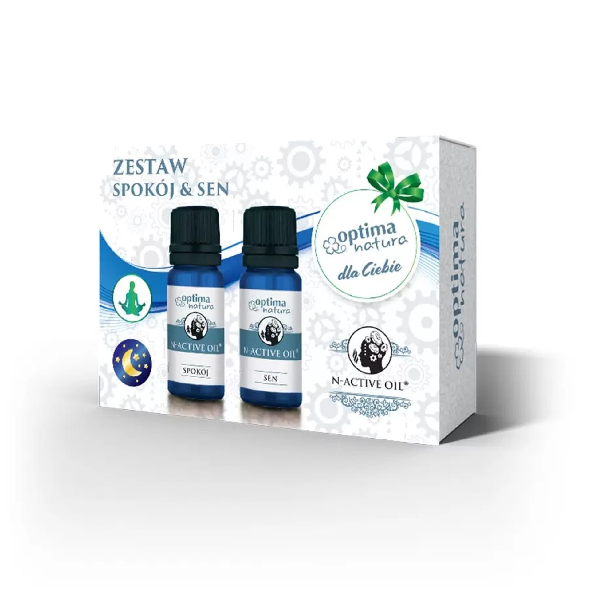 

OPTIMA NATURA SET N-Active Oil kompozycja olejków eterycznych z lawendy, melisy i trawy cytrynowej Spokój 10ml + N-Active Oil kompozycja olejków eterycznych z liści melisy, lawendy i mandarynki Sen 10ml