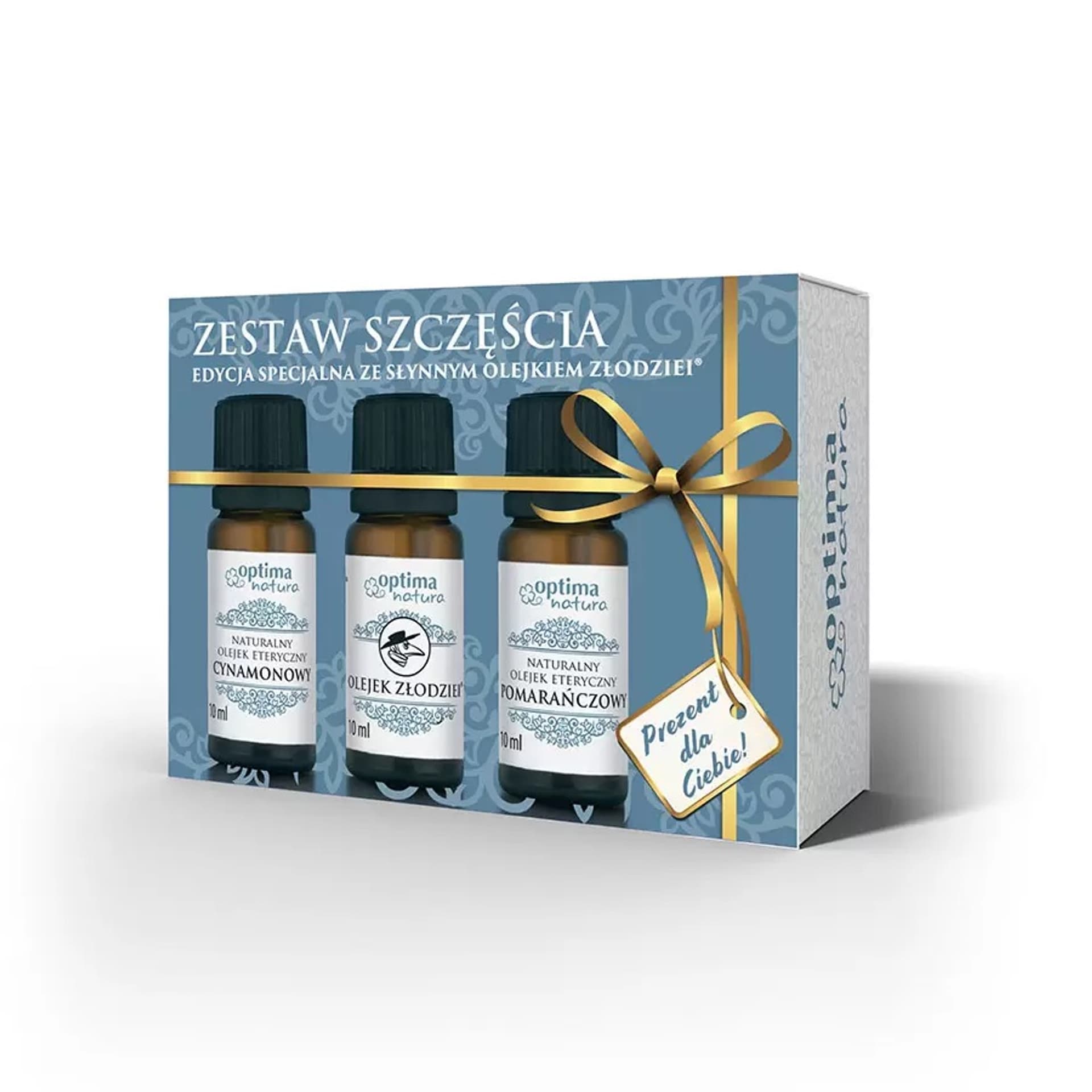 

OPTIMA NATURA SET Zestaw Szczęścia 3 naturalne olejki eteryczne Złodziei 10ml + Pomarańczowy 10ml + Cynamonowy 10ml