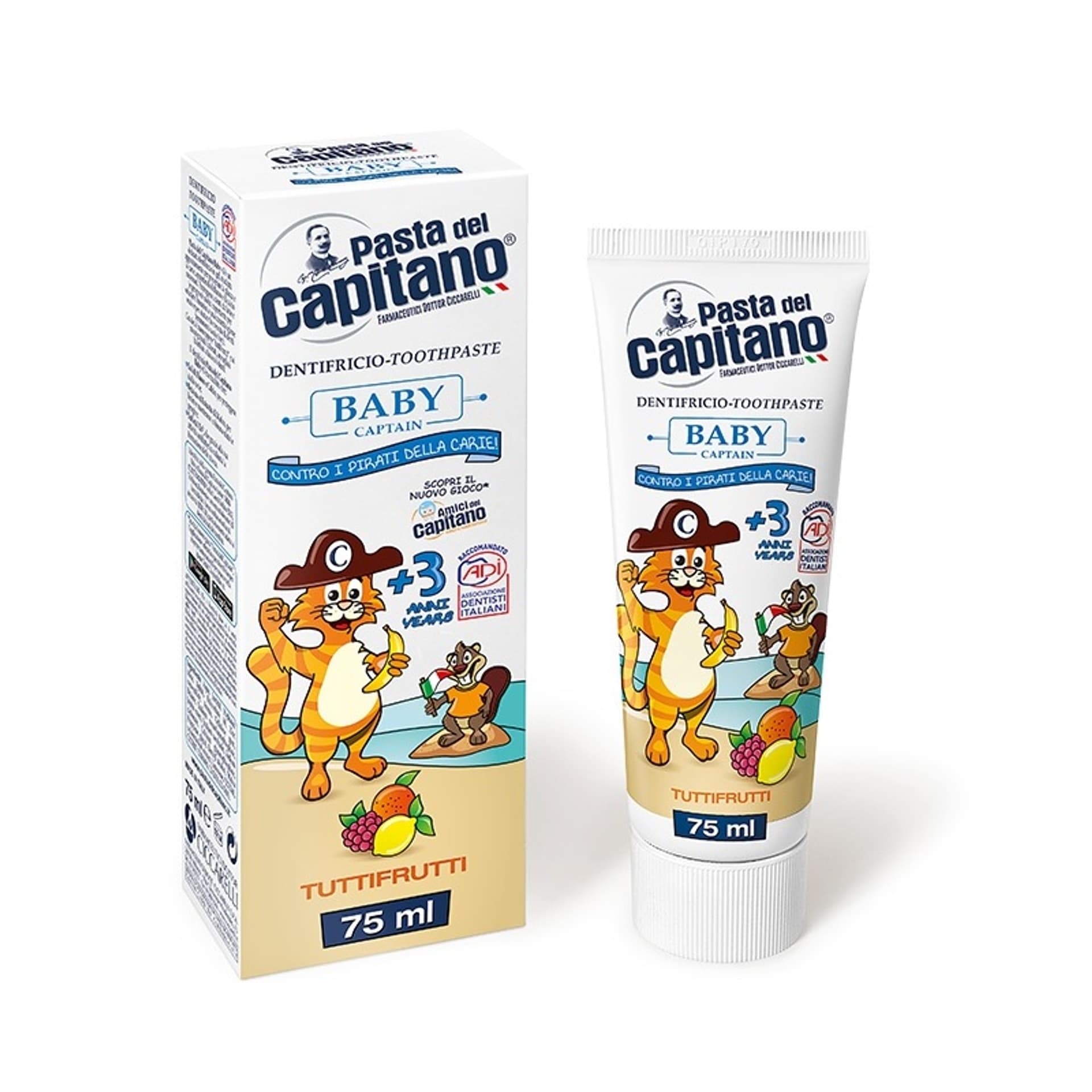 

PASTA DEL CAPITANO Baby Capitan pasta do zębów dla dzieci powyżej trzeciego roku życia Wieloowocowy 75ml