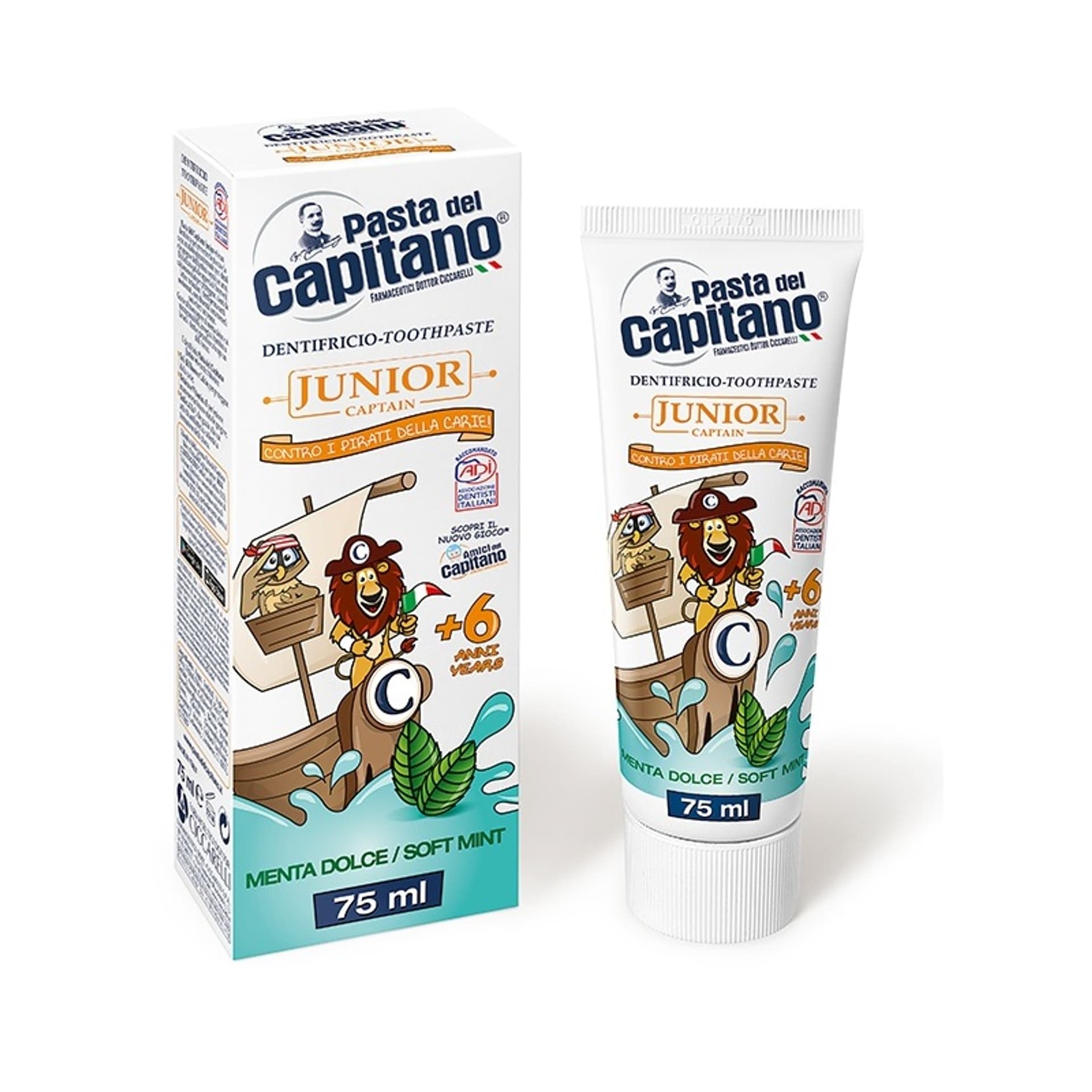 

PASTA DEL CAPITANO Junior Capitan pasta do zębów dla dzieci powyżej szóstego roku życia Mięta 75ml