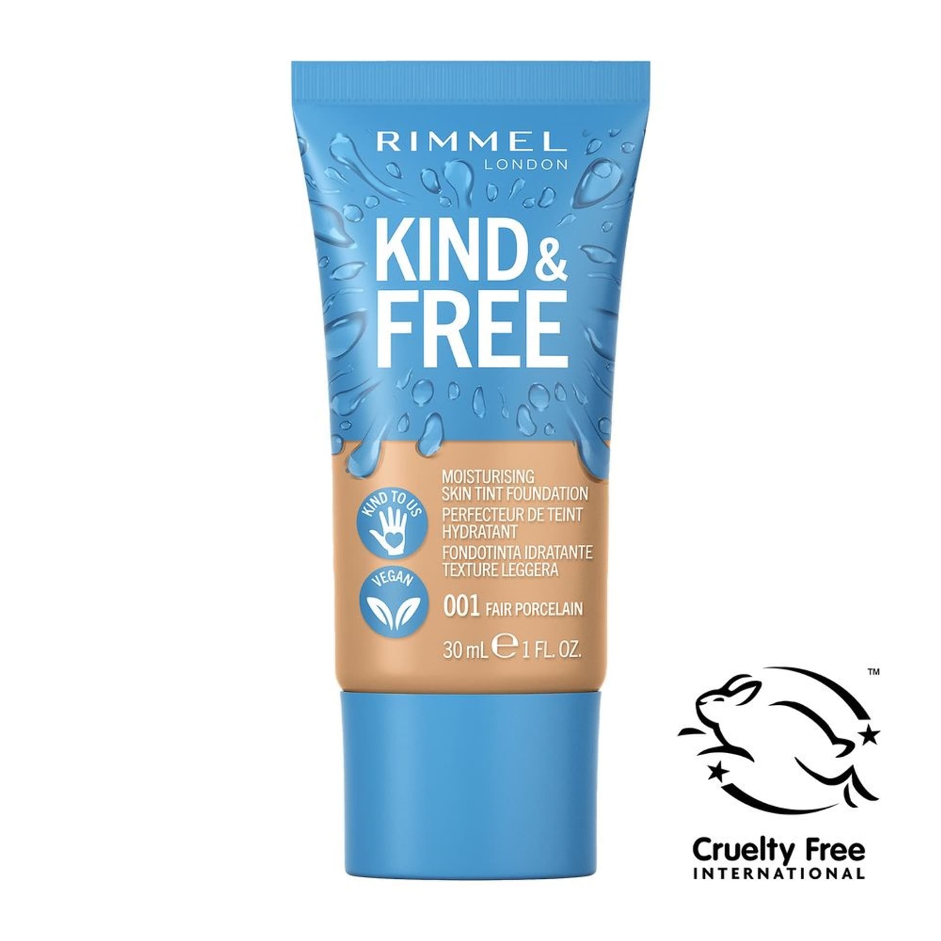 

RIMMEL Kind Free Skin Tint Moisturising Foundation podkład nawilżający 001 Fair Porcelain 30ml