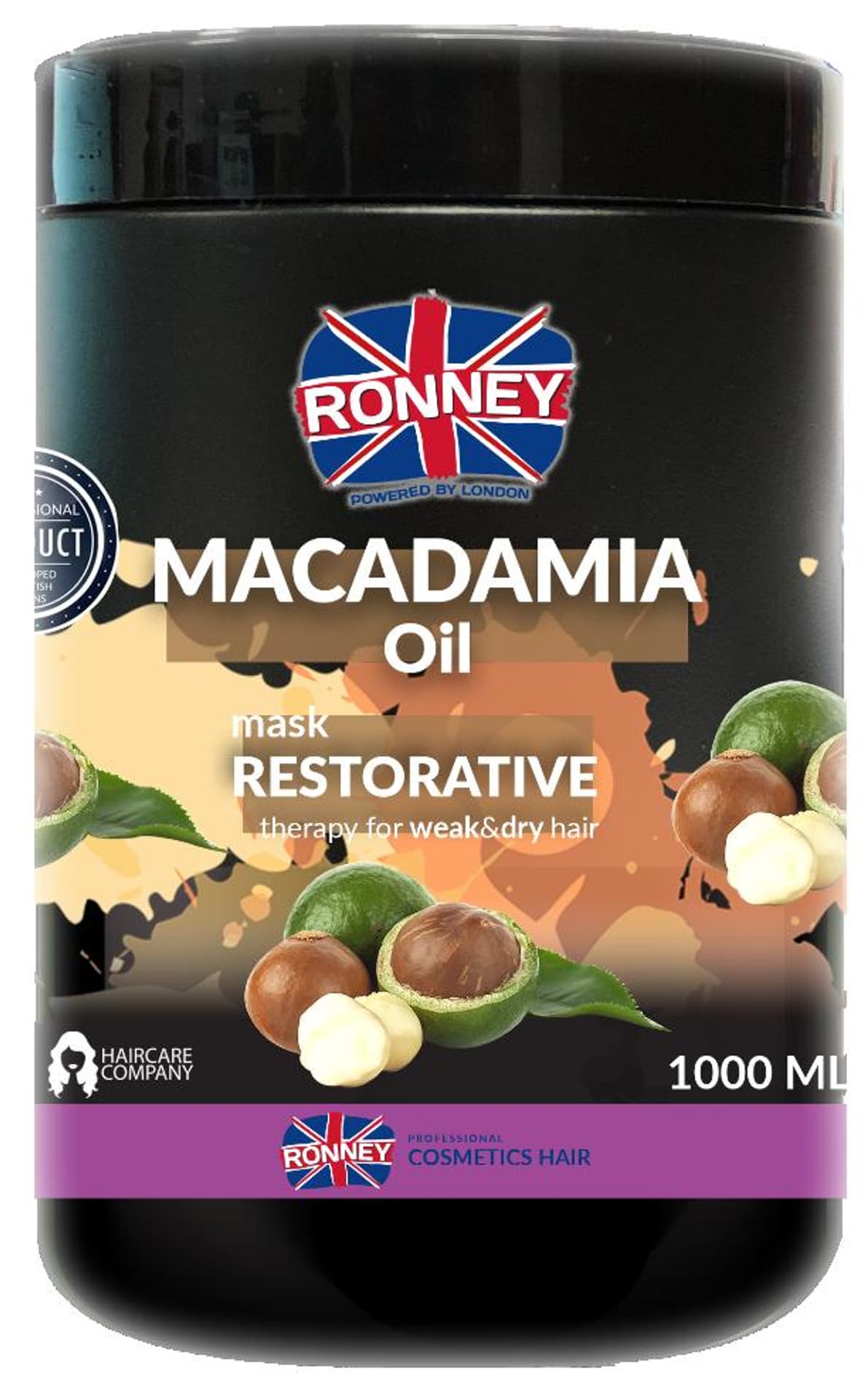 

RONNEY Macadamia Oil Complex Professional Mask Restorative regenerująca maska do włosów z olejem macadamia 1000ml