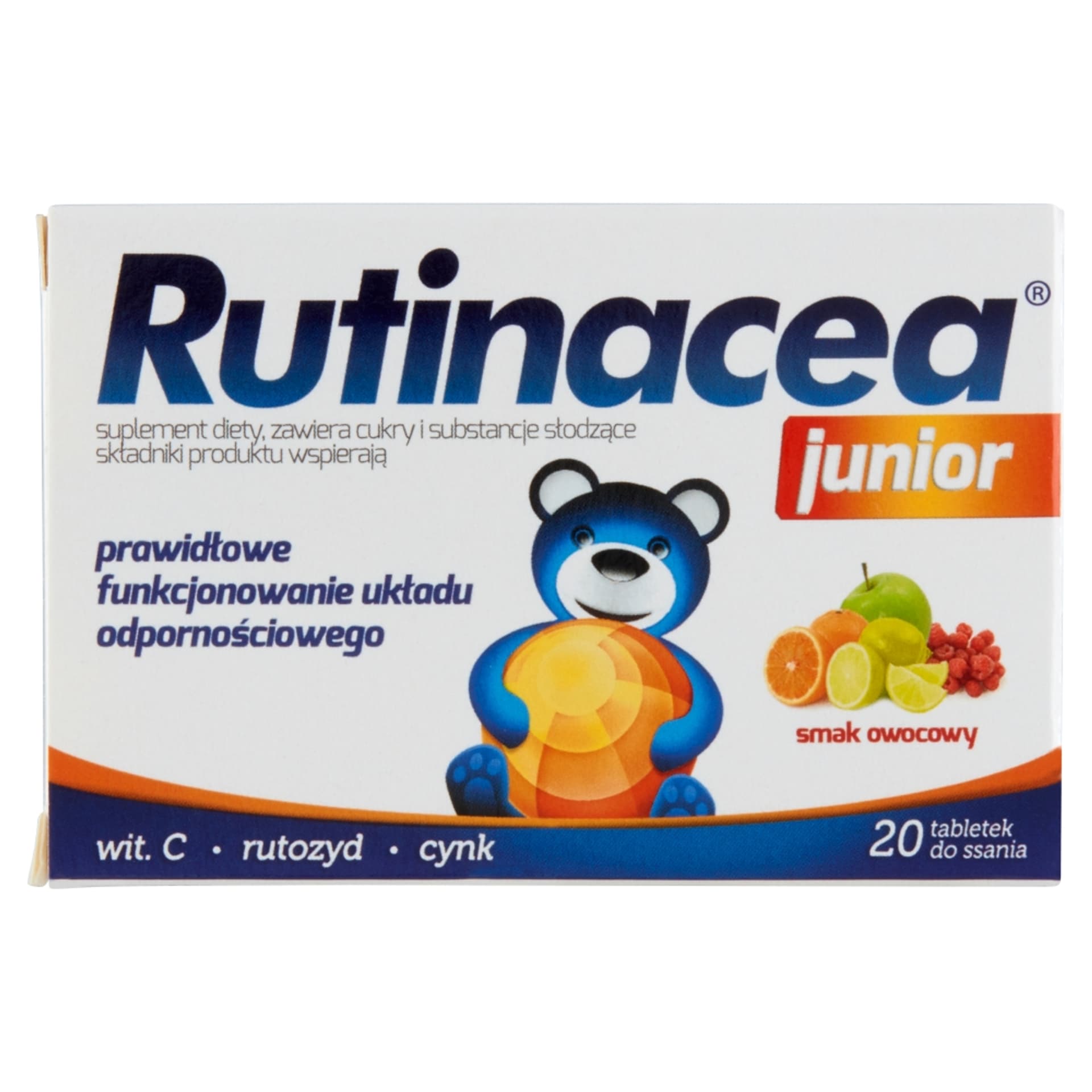 

RUTINACEA Junior suplement diety wspierający układ odpornościowy dla dzieci 20 tabletek do ssania