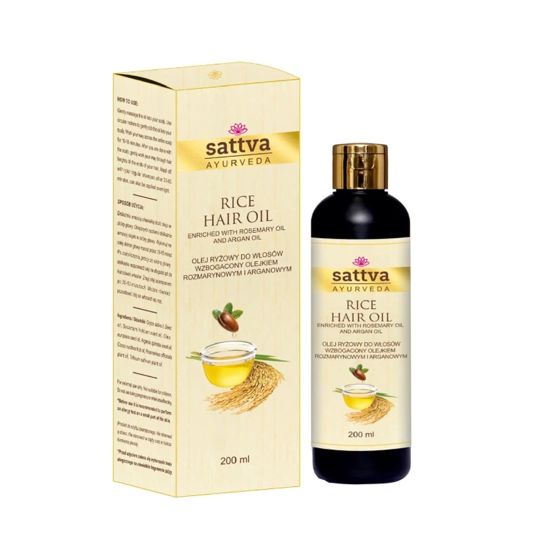 

SATTVA Hair Oil olejek ryżowy do włosów Rice 200ml