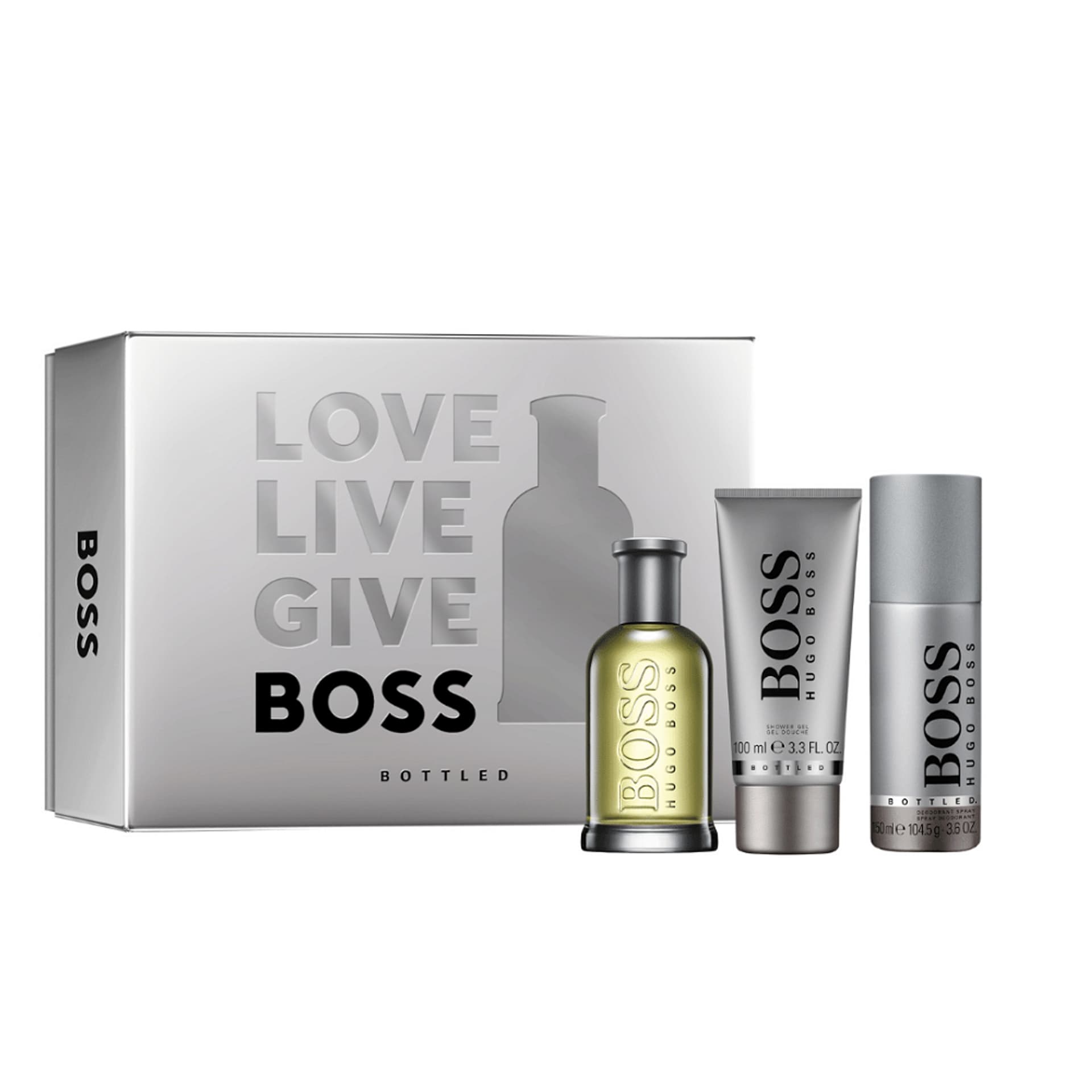 

SET HUGO BOSS Bottled EDT spray 100ml + DEO spray 150ml + SHOWER GEL 100ml
