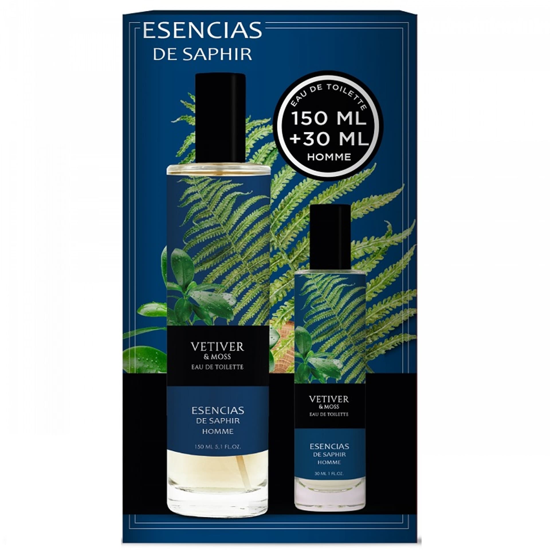 

SET SAPHIR Esencias Vetiver Moss Men EDT 150ml + EDT 30ml