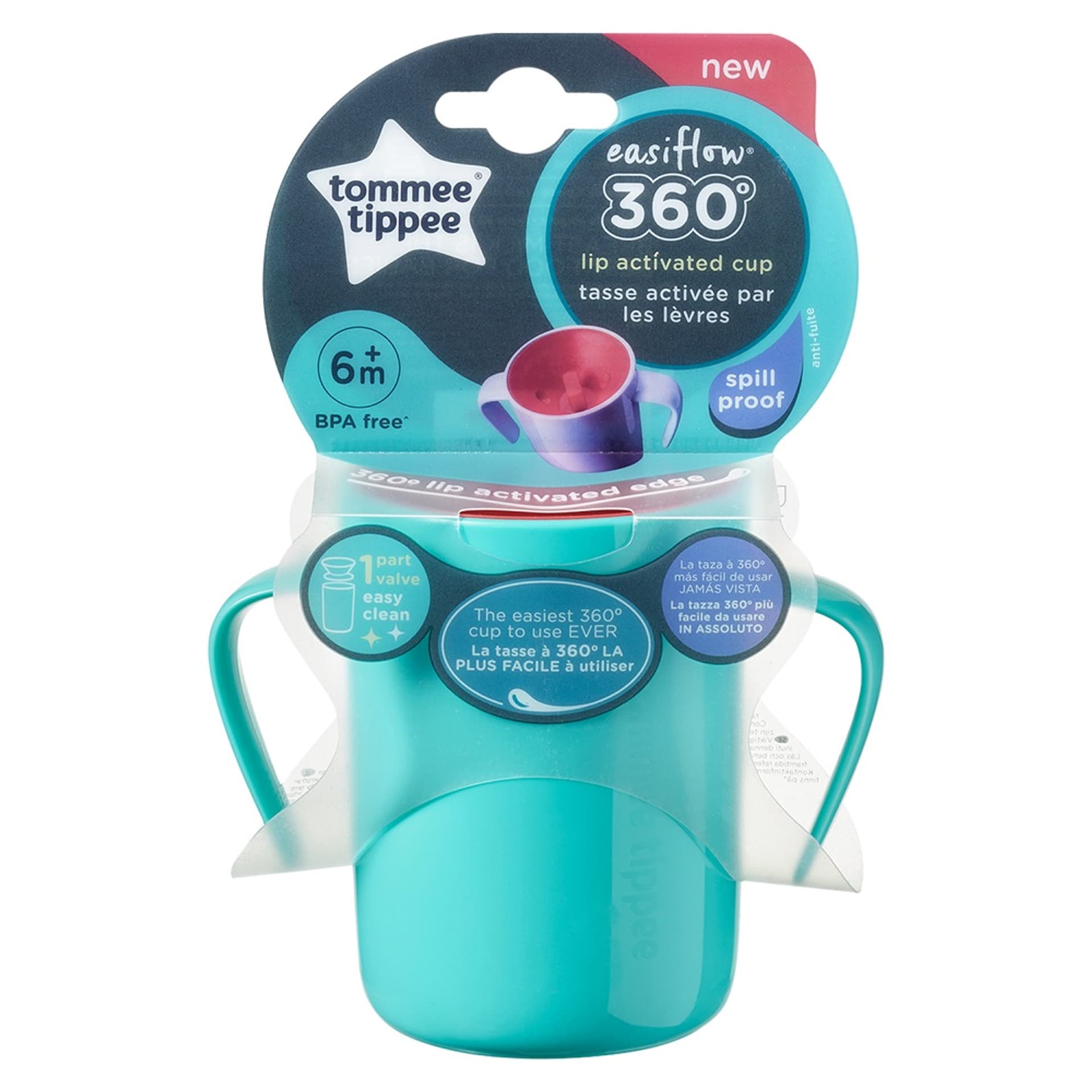 

TOMMEE TIPPEE Easiflow 360° Kubek z uchwytami 200ml 6m+ Zielony