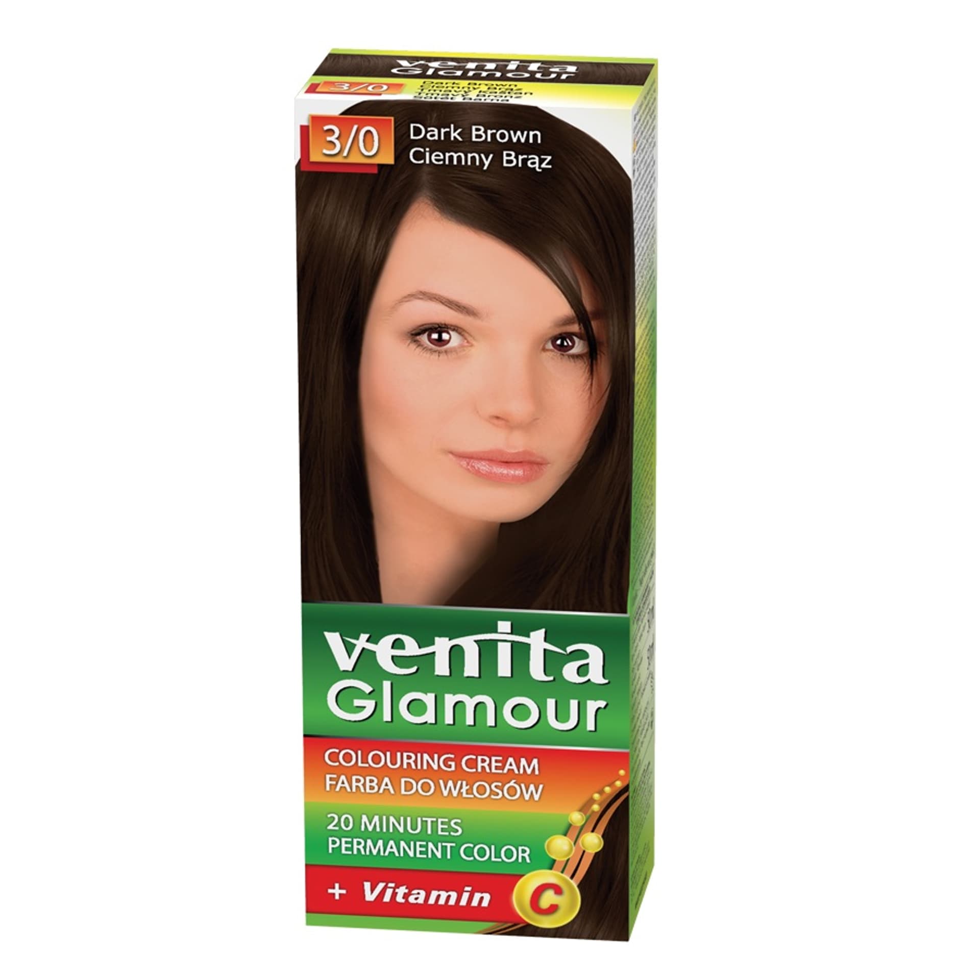 

VENITA Glamour koloryzująca farba do włosów 3/0 Ciemny Brąz 100ml