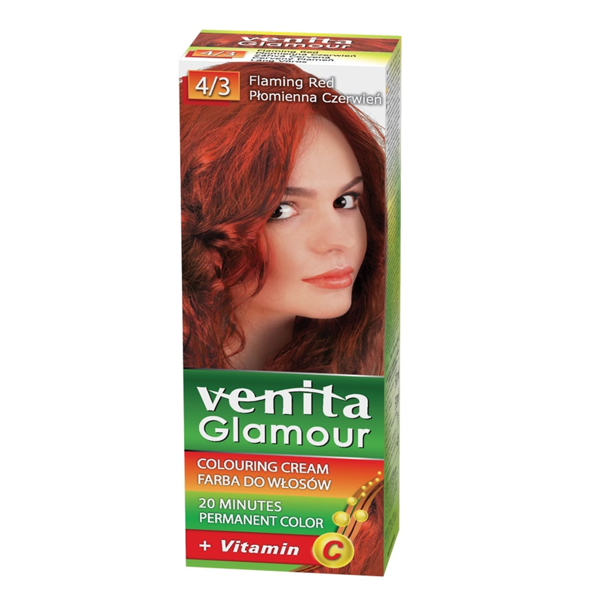 

VENITA Glamour koloryzująca farba do włosów 4/3 Płomienna Czerwień 100ml