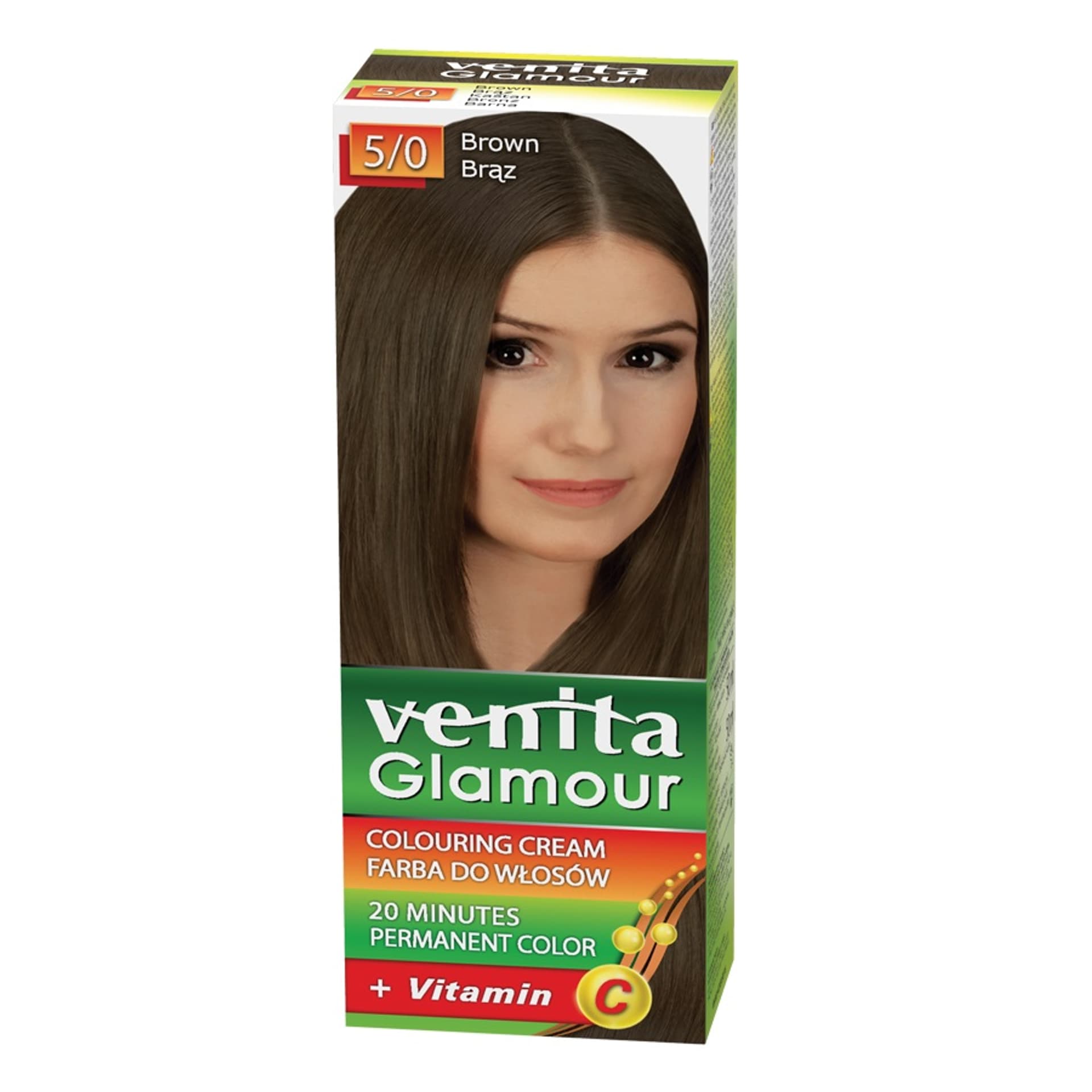 

VENITA Glamour koloryzująca farba do włosów 5/0 Brąz 100ml