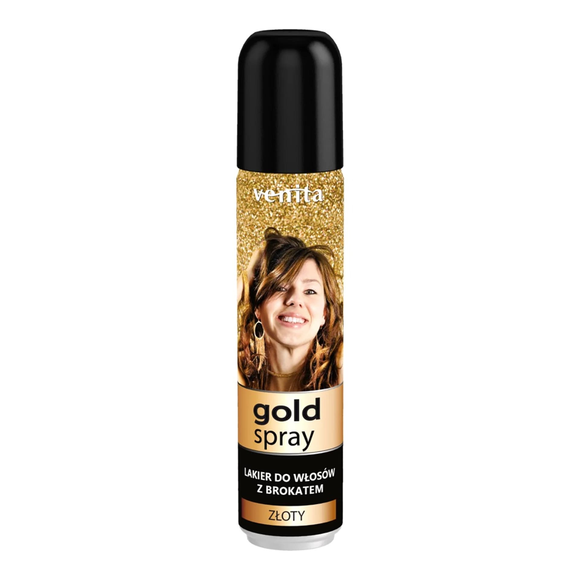 

VENITA Gold Spray lakier do włosów z brokatem Złoty 75ml