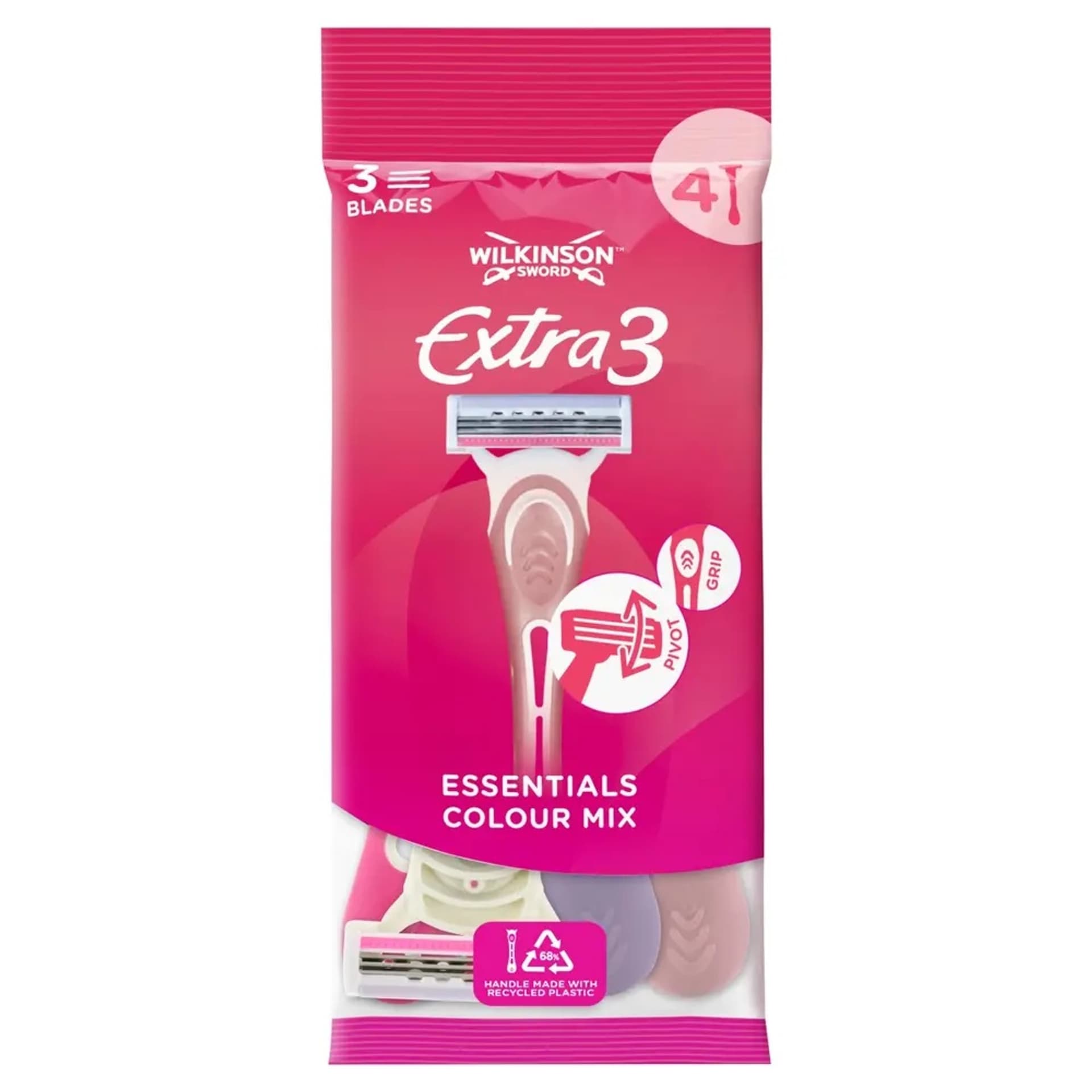 

WILKINSON Sword Extra 3 Essential Colour Mix maszynki do golenia dla kobiet 3szt.