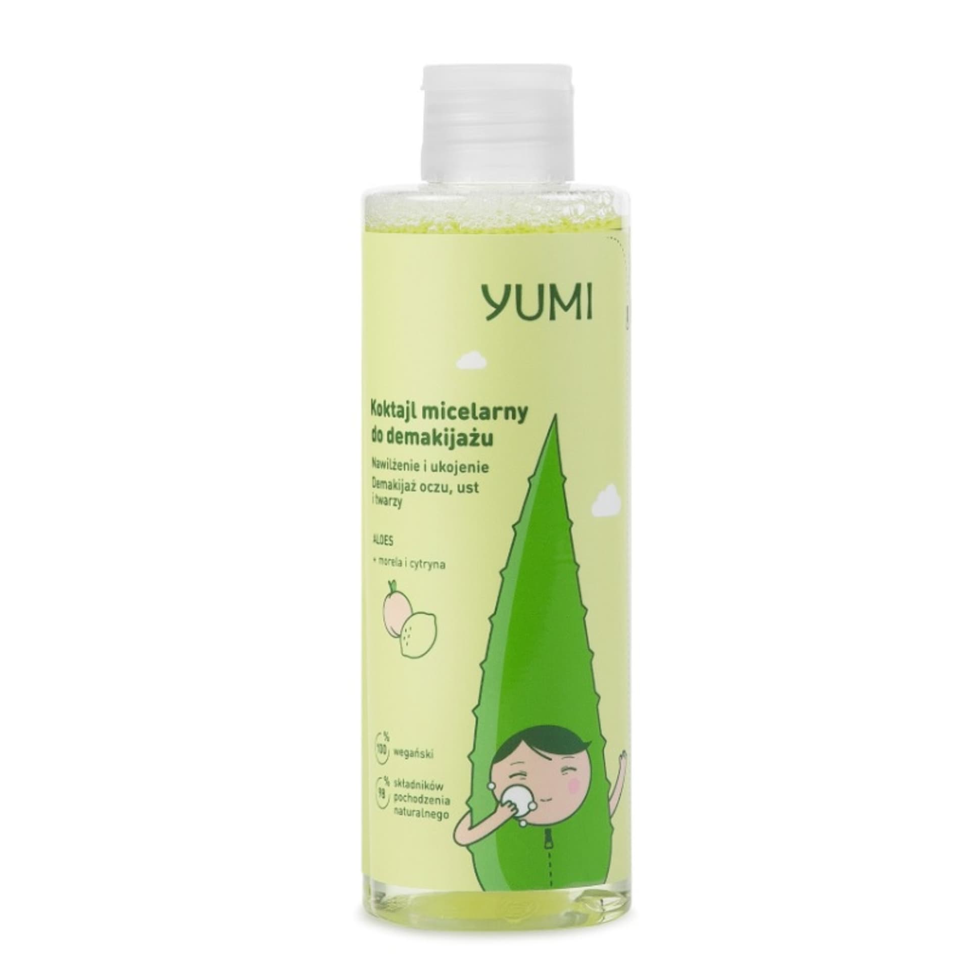 

YUMI Koktajl micelarny do demakijażu nawilżająco-kojący Aloes, Morela Cytryna 200ml
