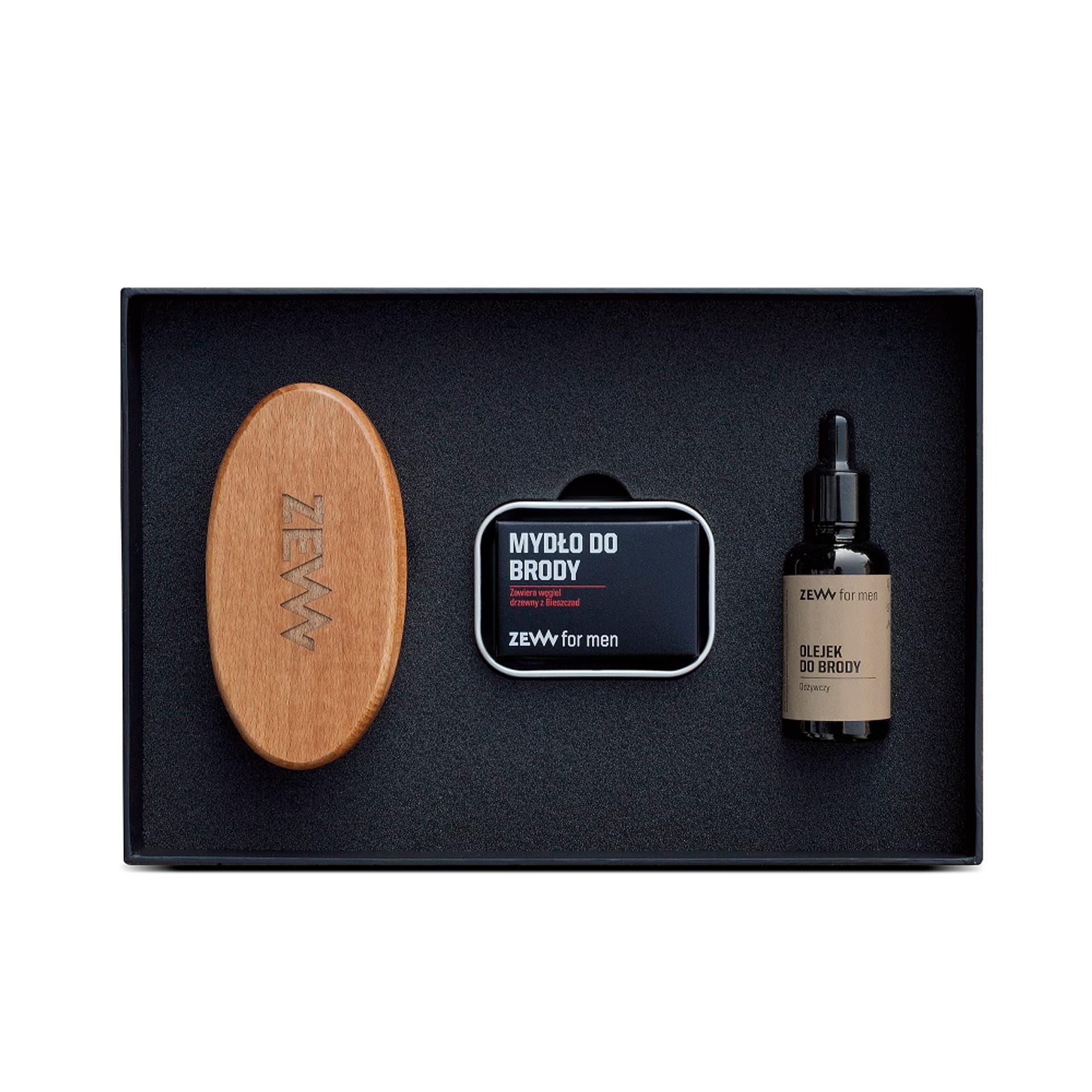 

ZEW FOR MEN SET Prosty Drwal Olejek do brody 30ml + Mydło do Brody 80ml + Mydelniczka + Kartacz