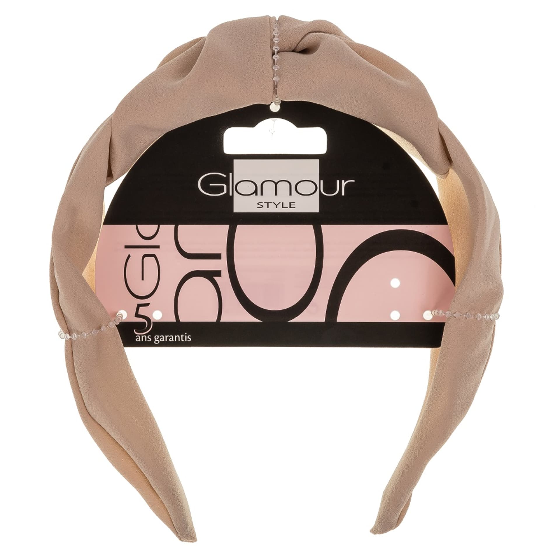 

GLAMOUR Opaska do włosów z węzłem Nude