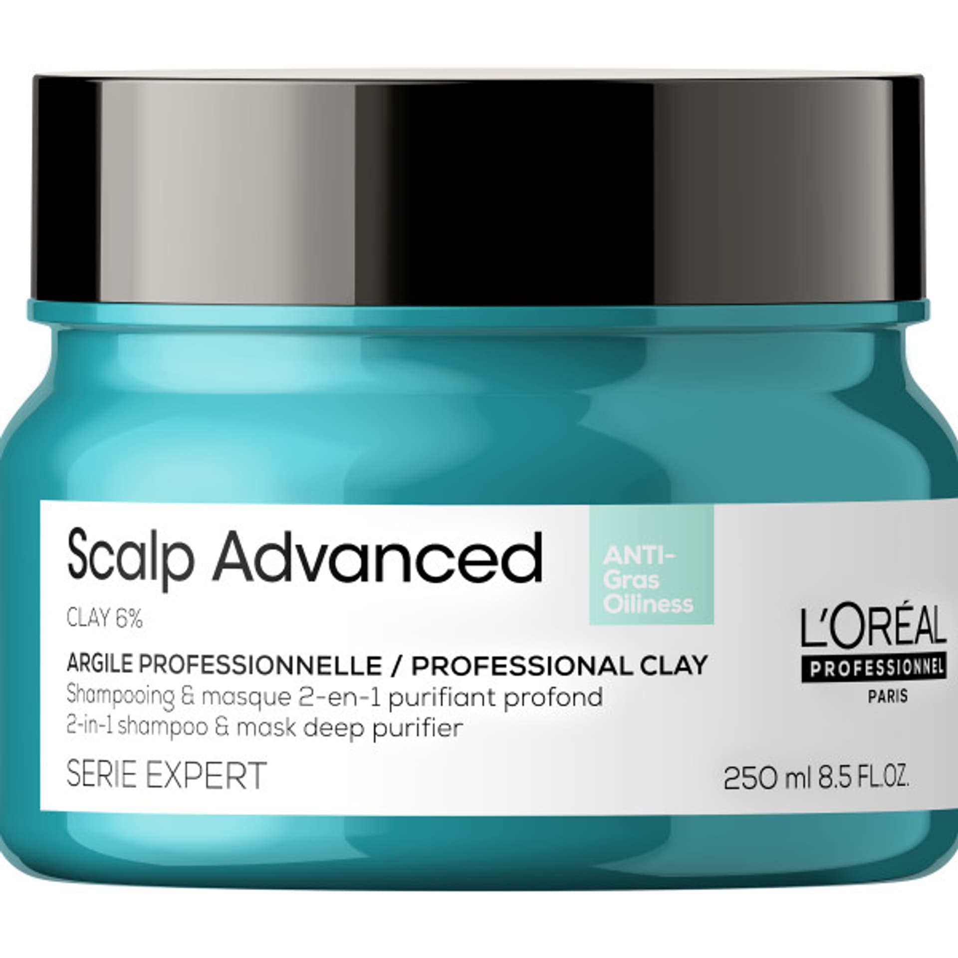 

L'OREAL PROFESSIONNEL Serie Expert Scalp Advanced Professional Clay 2in1 Shampoo Mask Deep Purifier oczyszczająca maska do włosów z glinką do przetłuszczającej się skóry głowy 250ml