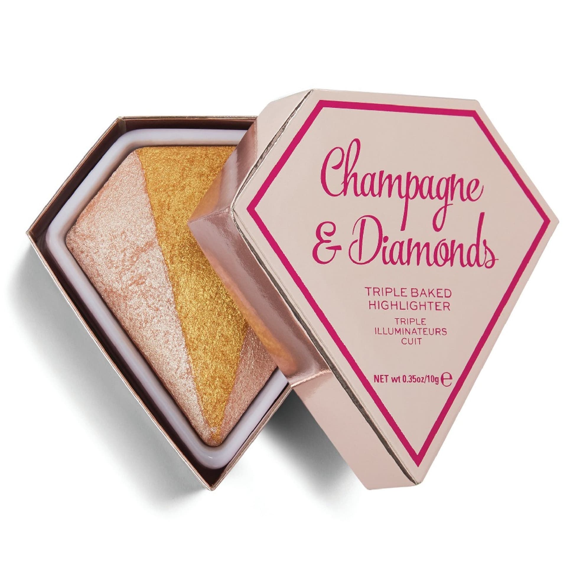 

MAKEUP REVOLUTION ChampagneDiamonds rozświetlacz w kształcie diamentu 10g