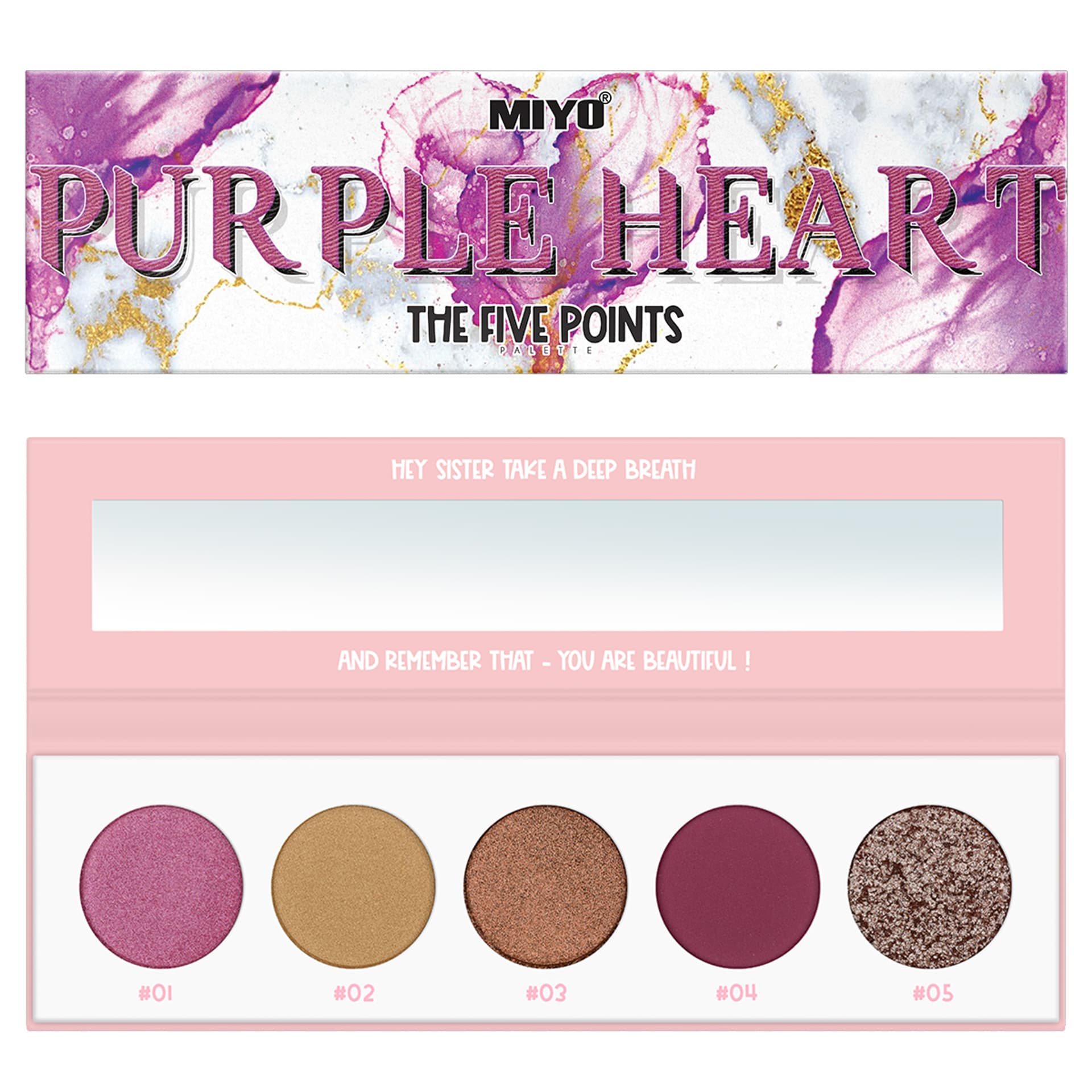 

MIYO The Five Points Palette paleta cieni do powiek Purple Heart 6,5g