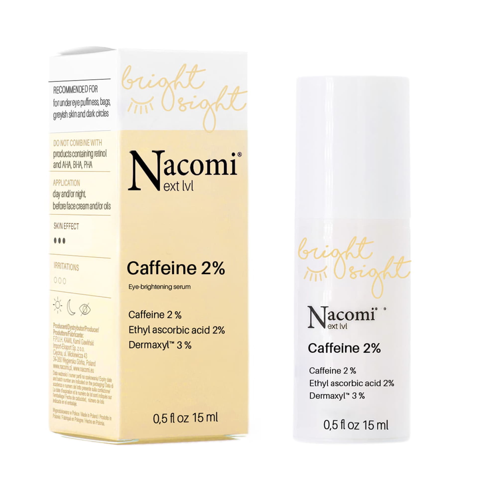 

NACOMI Next Level rozświetlające serum pod oczy z kofeiną 2% 15ml