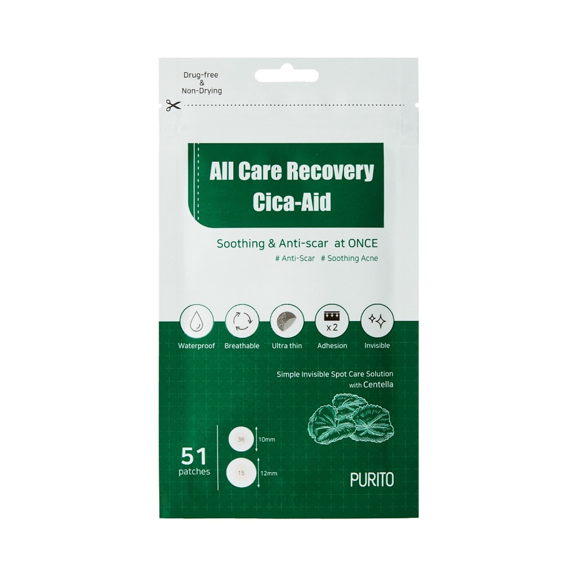 

PURITO All Care Recovery Cica-Aid plasterki na wypryski 51szt.