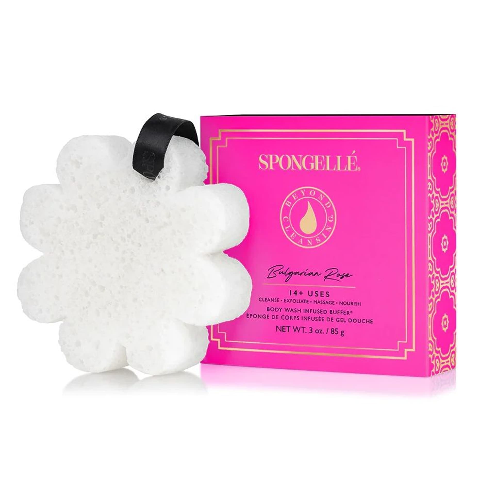 

SPONGELLE Boxed White Flower gąbka nasączona mydłem do mycia ciała Bulgarian Rose