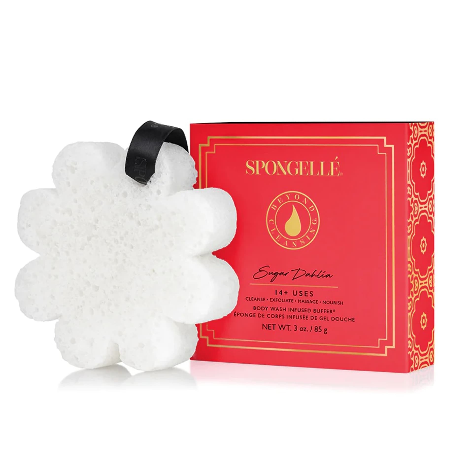 

SPONGELLE Boxed White Flower gąbka nasączona mydłem do mycia ciała Sugar Dahila