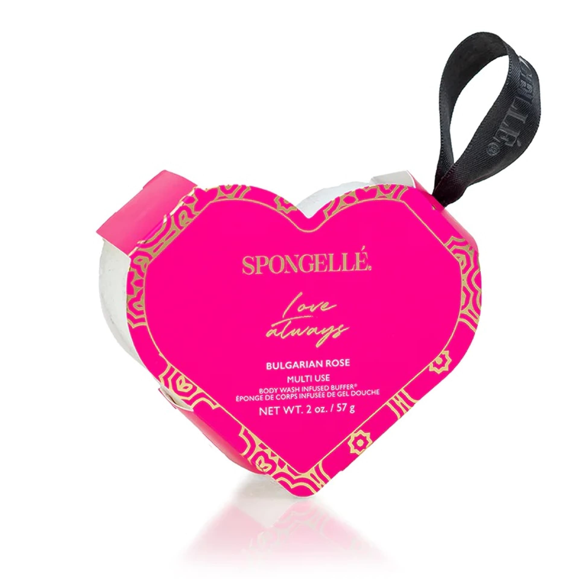 

SPONGELLE Daisy Collection Heart Shaped Body Buffer gąbka nasączona mydłem do mycia ciała Bulgarian Rose