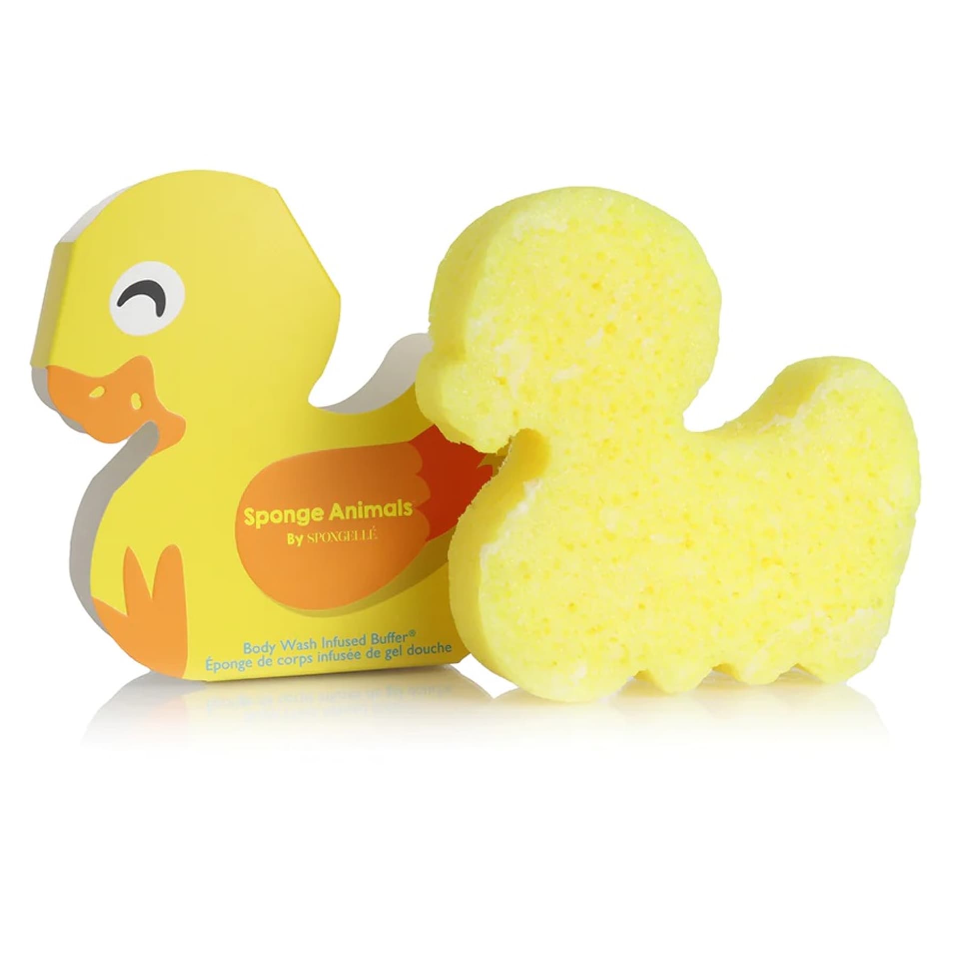 

SPONGELLE Sponge Animal Kids gąbka nasączona mydłem do mycia ciała dla dzieci Duck