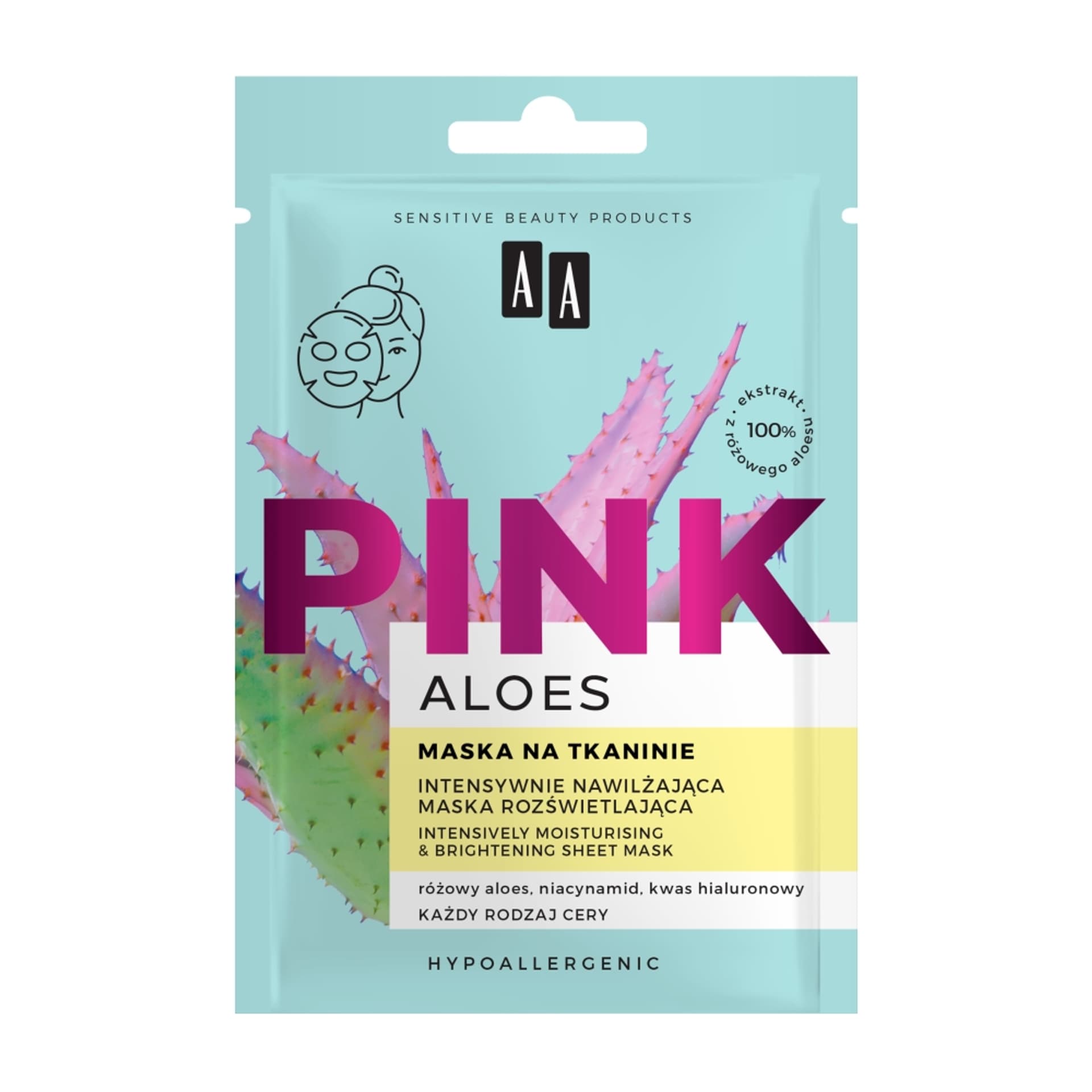 

AA Aloes Pink intensywnie nawilżająca maska rozświetlająca na tkaninie 18ml