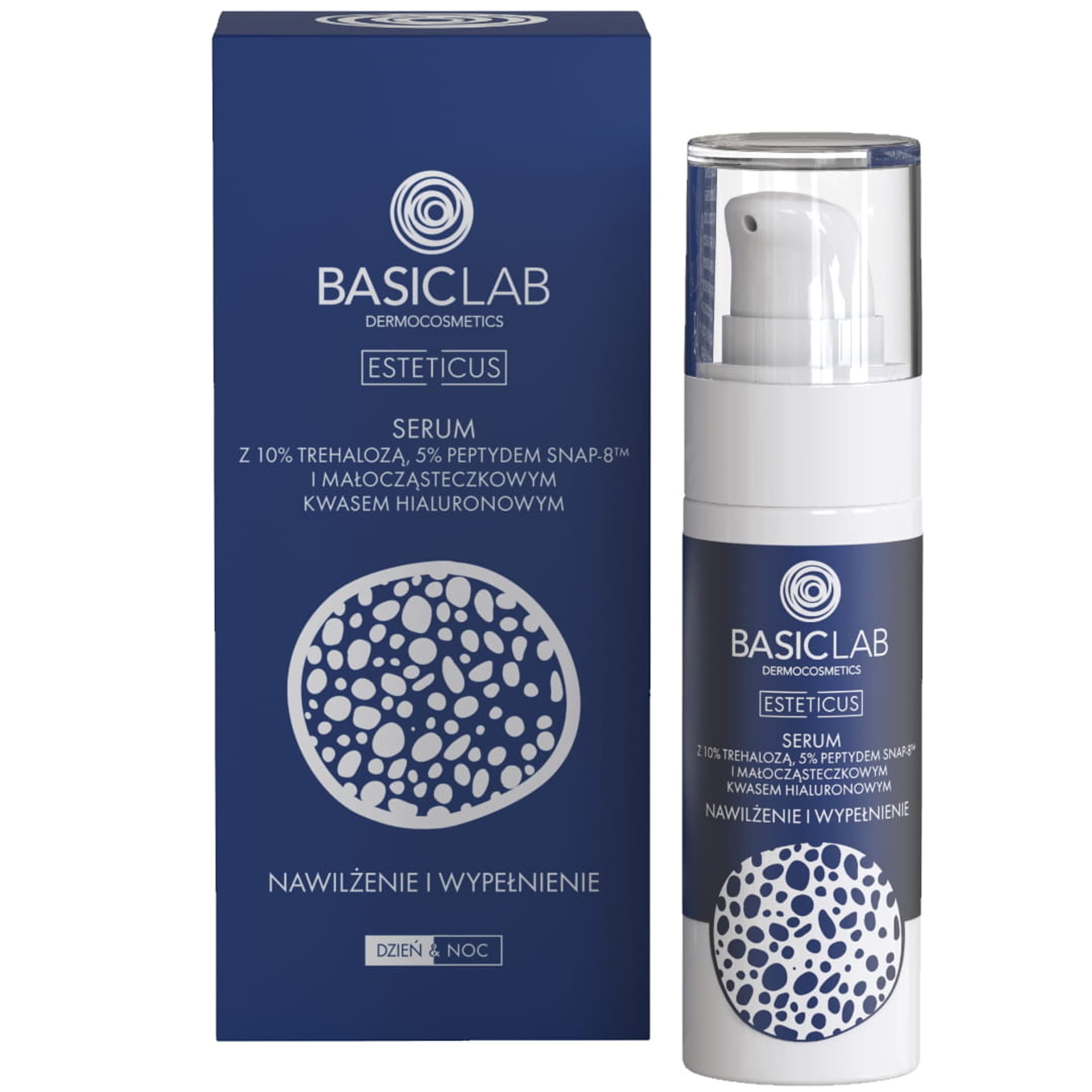 

BASICLAB Esteticus Serum Nawilżenie i Wypełnienie serum z 10% trehalozą, 5% peptydem SNAP-8 i małocząstkowym kwasem hialuronowym 30ml