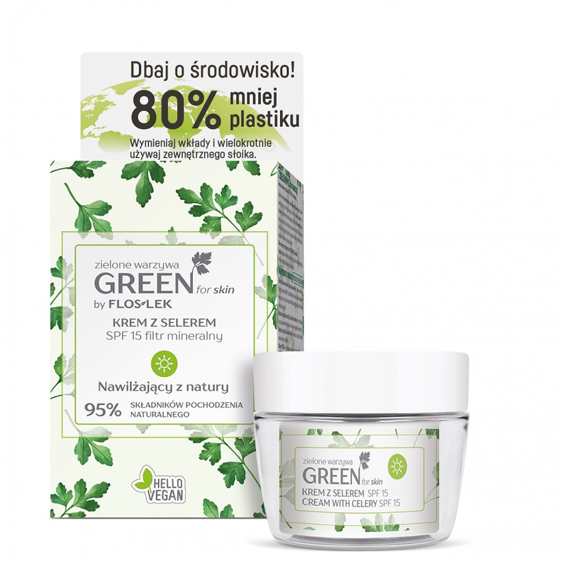 

FLOSLEK_Green For Skin Zielone Warzywa krem z selerem na dzień SPF15 filtr mineralny 50ml