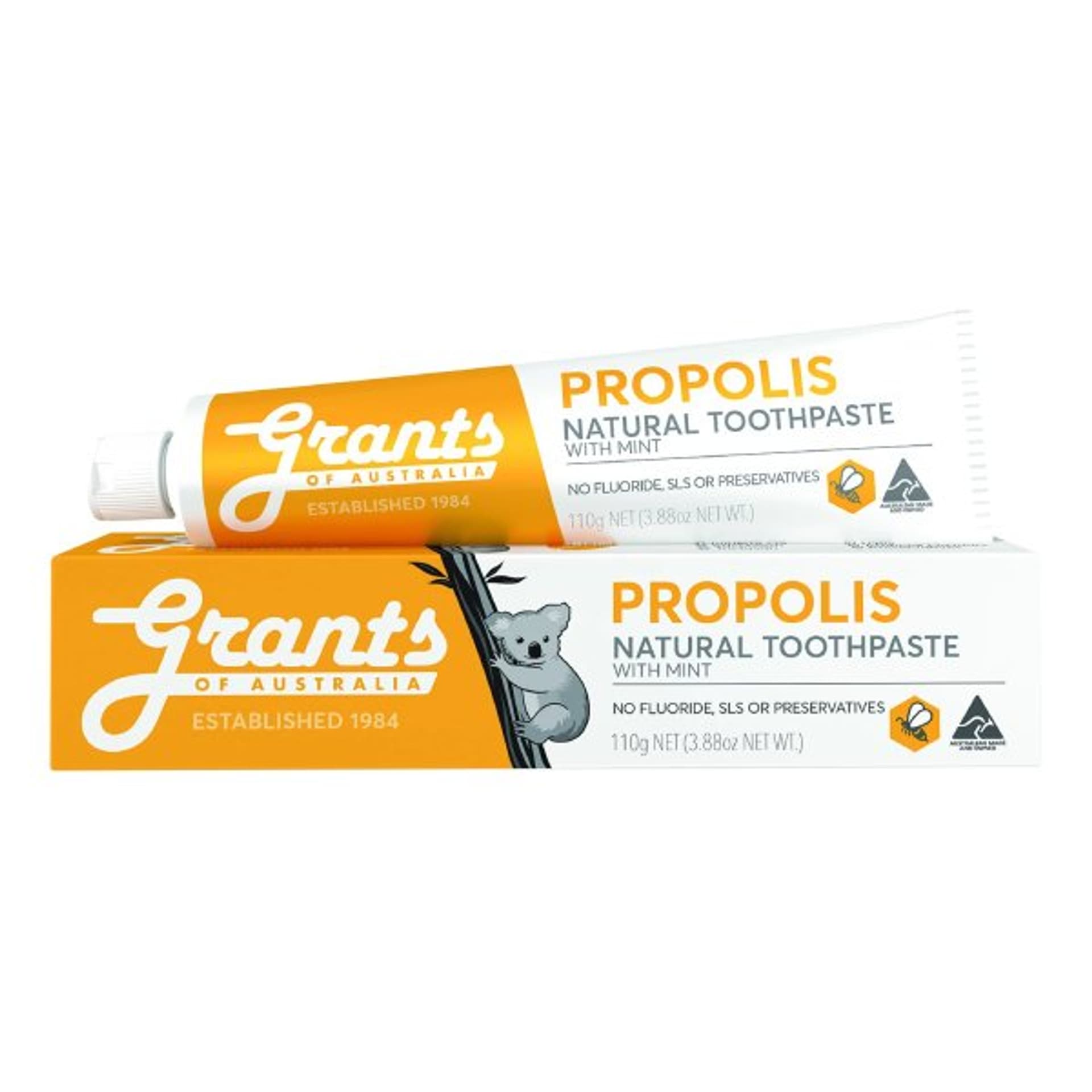

GRANTS OF AUSTRALIA Propolis Natural Toothpaste With Mint ochronna propolisowa pasta do zębów bez fluoru 110g