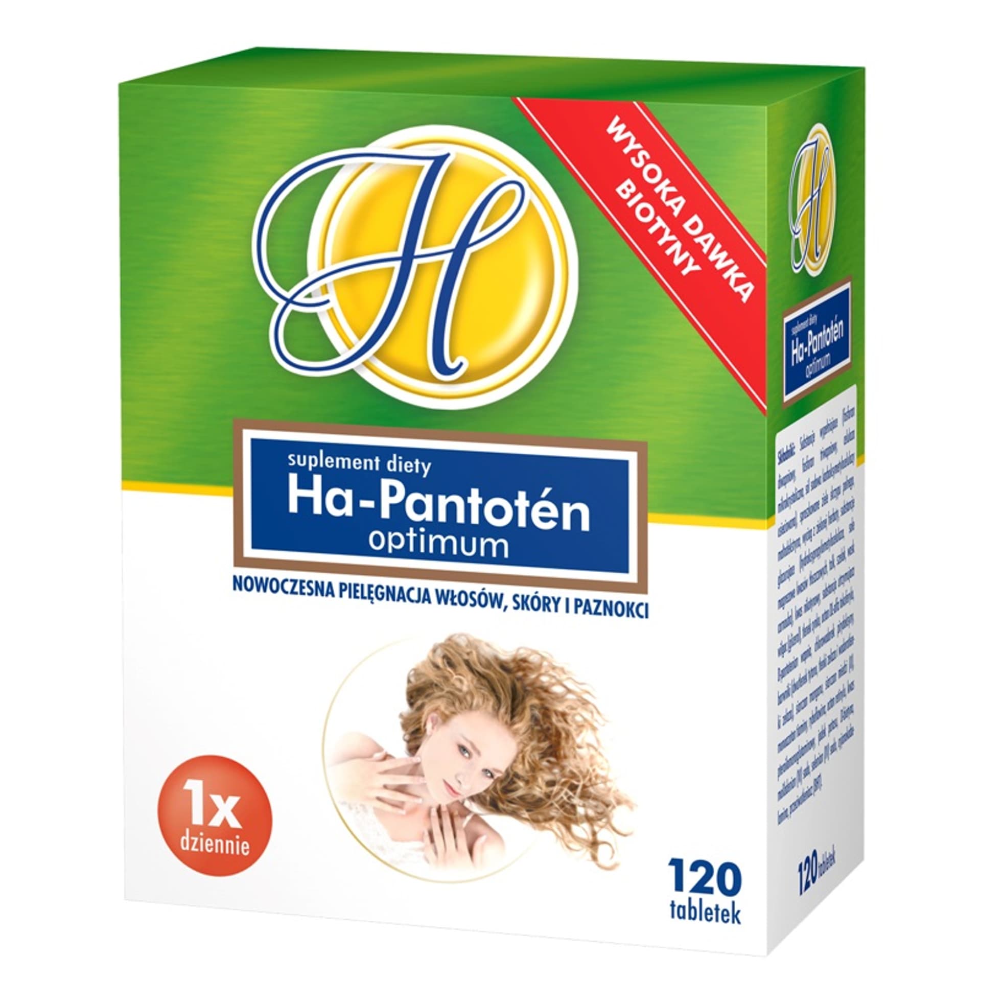 

HA-PANTOTEN Optimum włosy skóra paznokcie suplement diety 120 tabletek