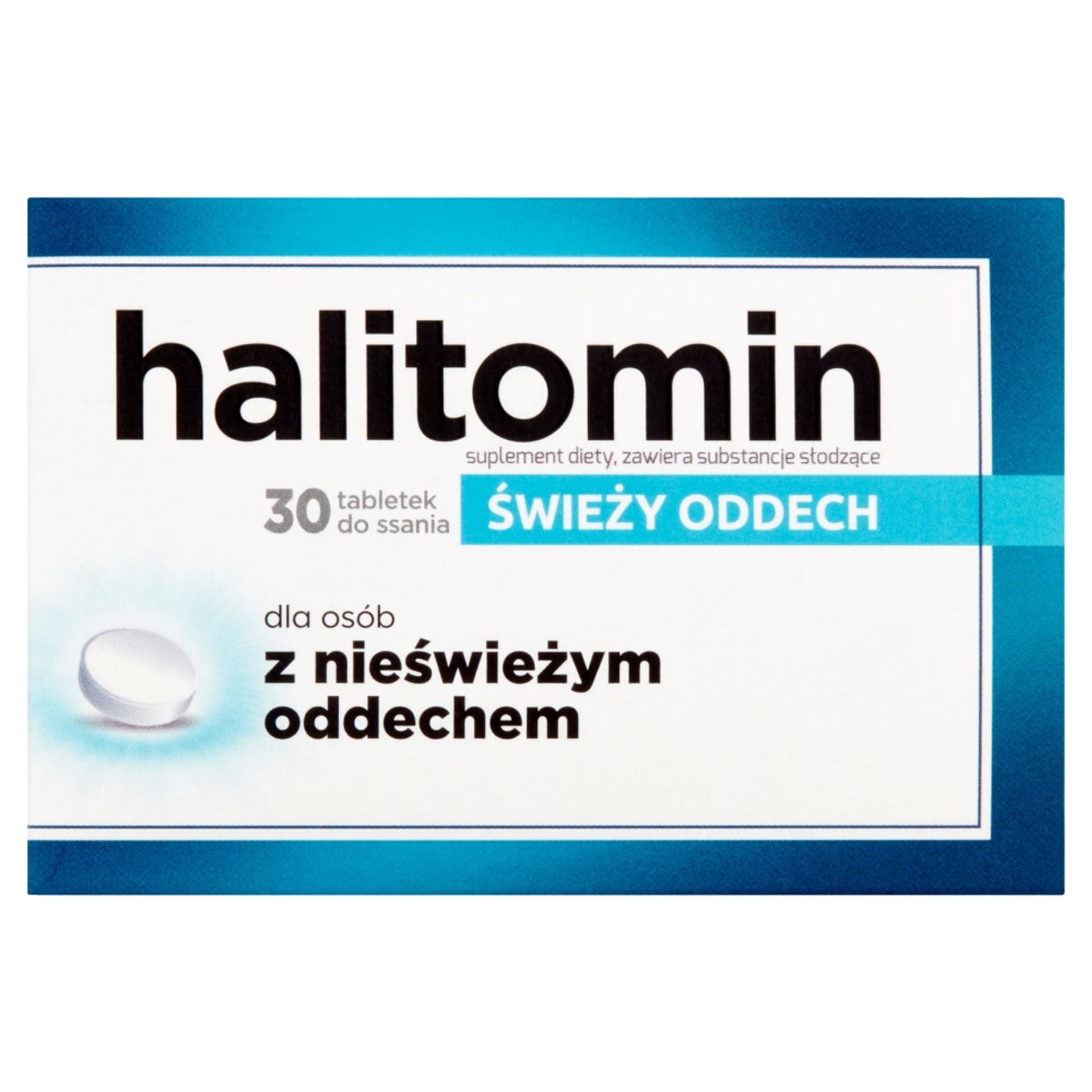 

HALITOMIN Suplement diety niwelujący problem nieświeżego oddechu 30 tabletek do ssania