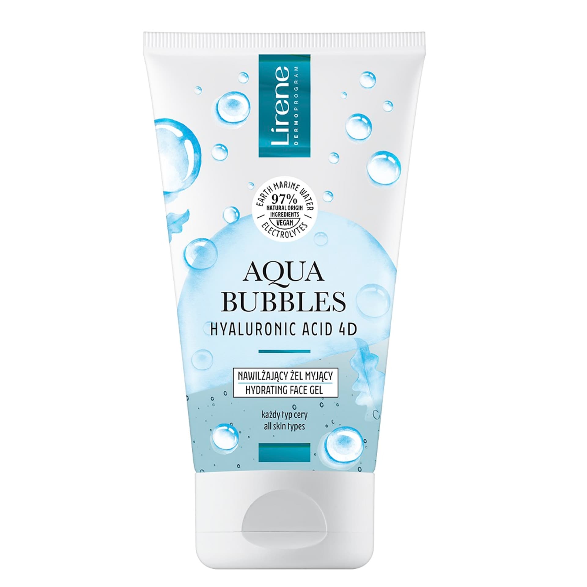 

LIRENE Aqua Bubbles Hyaluronic Acid 4D nawilżający żel myjący do każdego rodzaju skóry 150ml