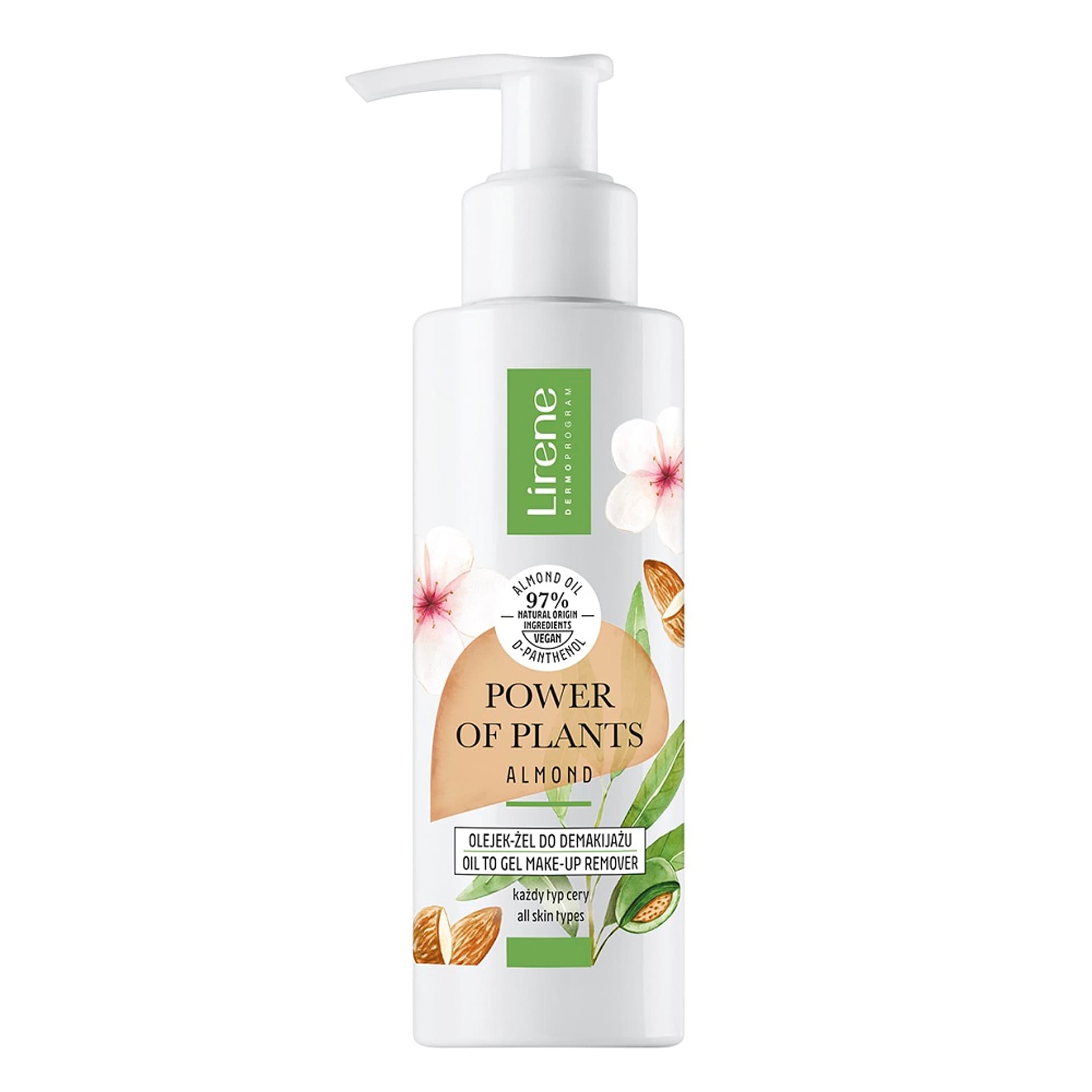

LIRENE Power of Plants olejek-żel do demakijażu do każdego rodzaju skóry Migdał 145ml