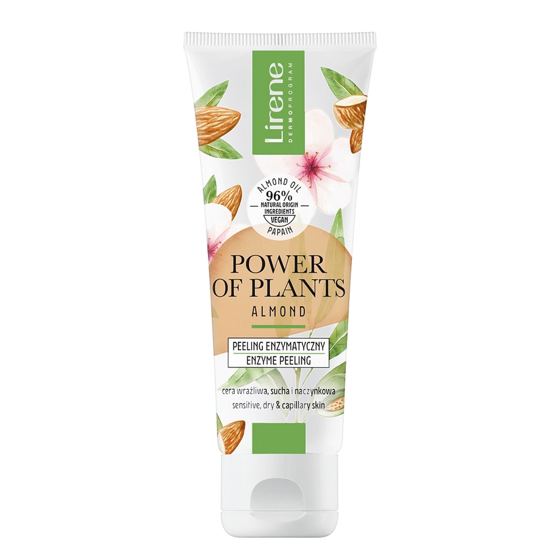 

LIRENE Power of Plants peeling enzymatyczny do cery suchej, wrażliwej i naczynkowej Migdał 75ml