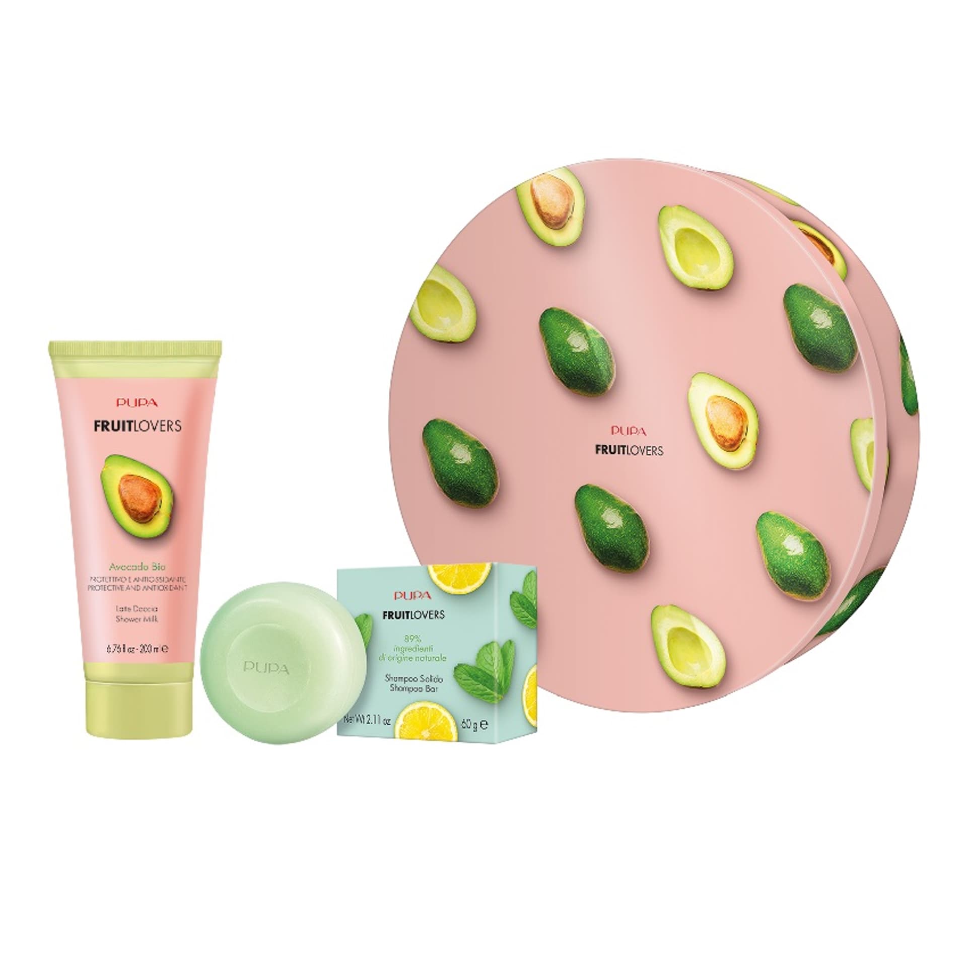 

PUPA SET Fruit Lovers Avocado żel pod prysznic 200ml + szampon w kostce 60g