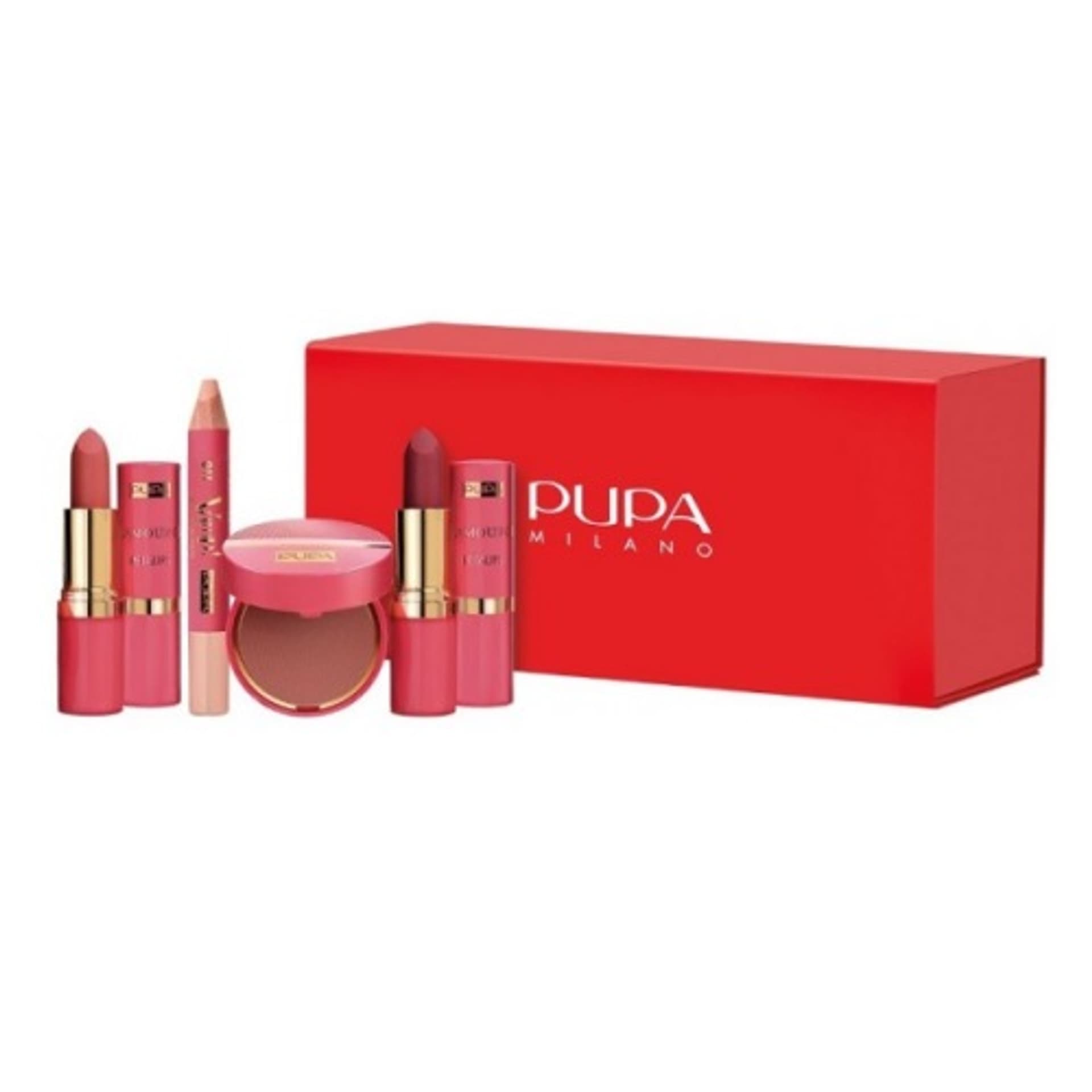 

PUPA SET My Fabulous Beauty Box cień do powiek w kredce 1,15g + róż do policzków 3,5ml + matowa pomadka do ust 2x3,5g