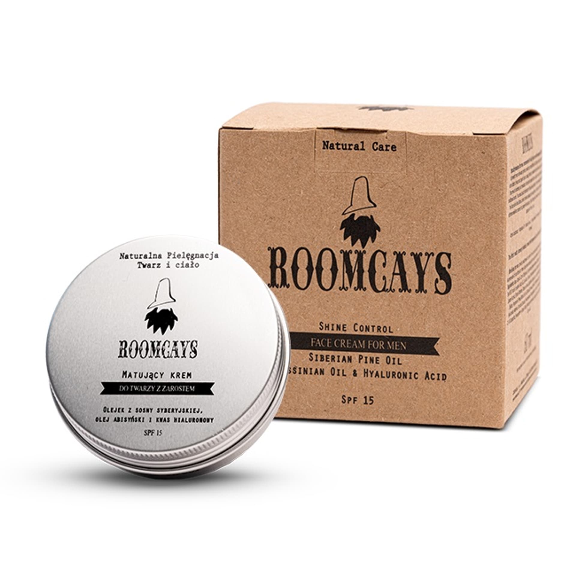 

ROOMCAYS Naturalna Pielęgnacja matujący krem do twarzy z zarostem SPF15 50ml