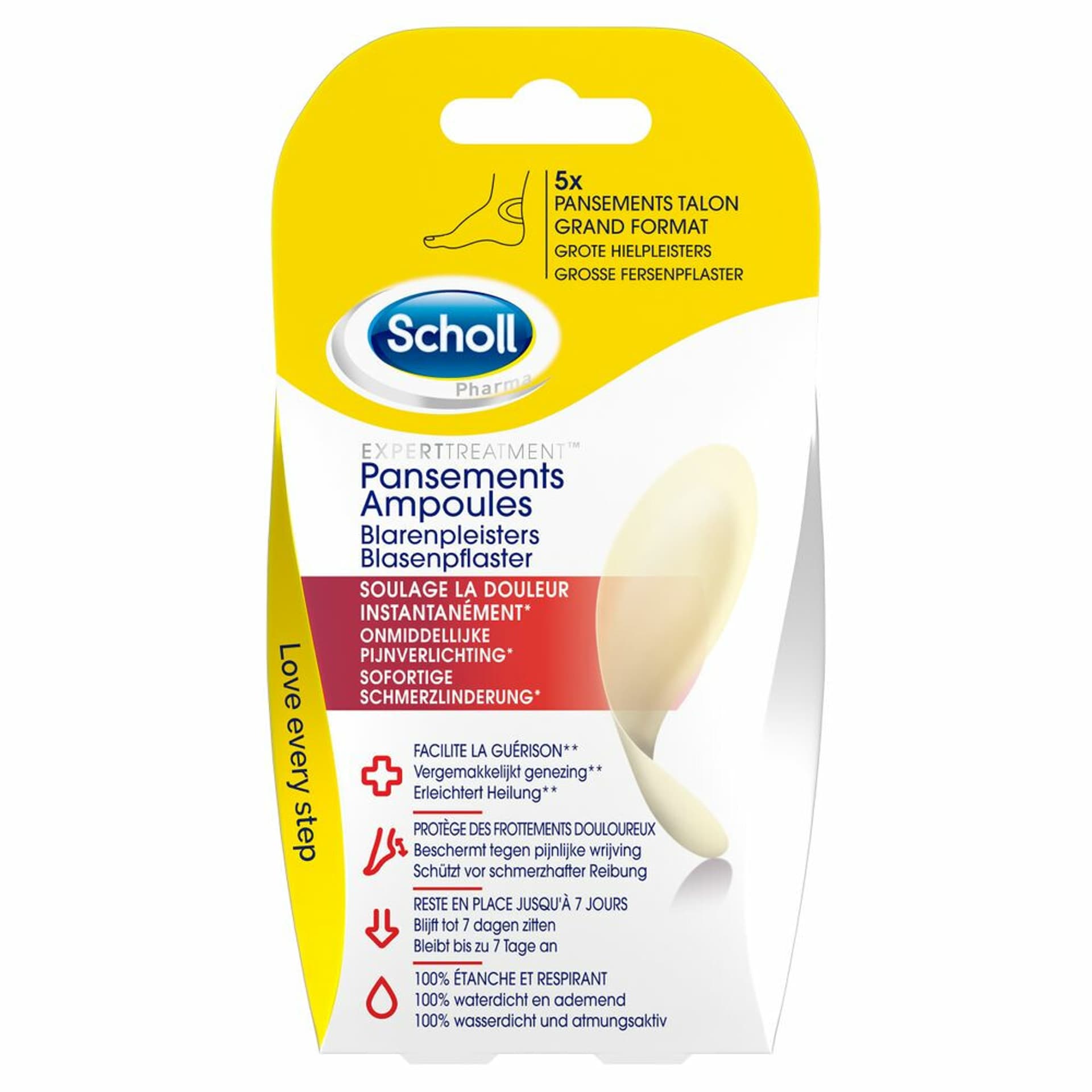 

SCHOLL Heel Blister Plasters plastry na pięty łagodzące ból Large Size 5szt.
