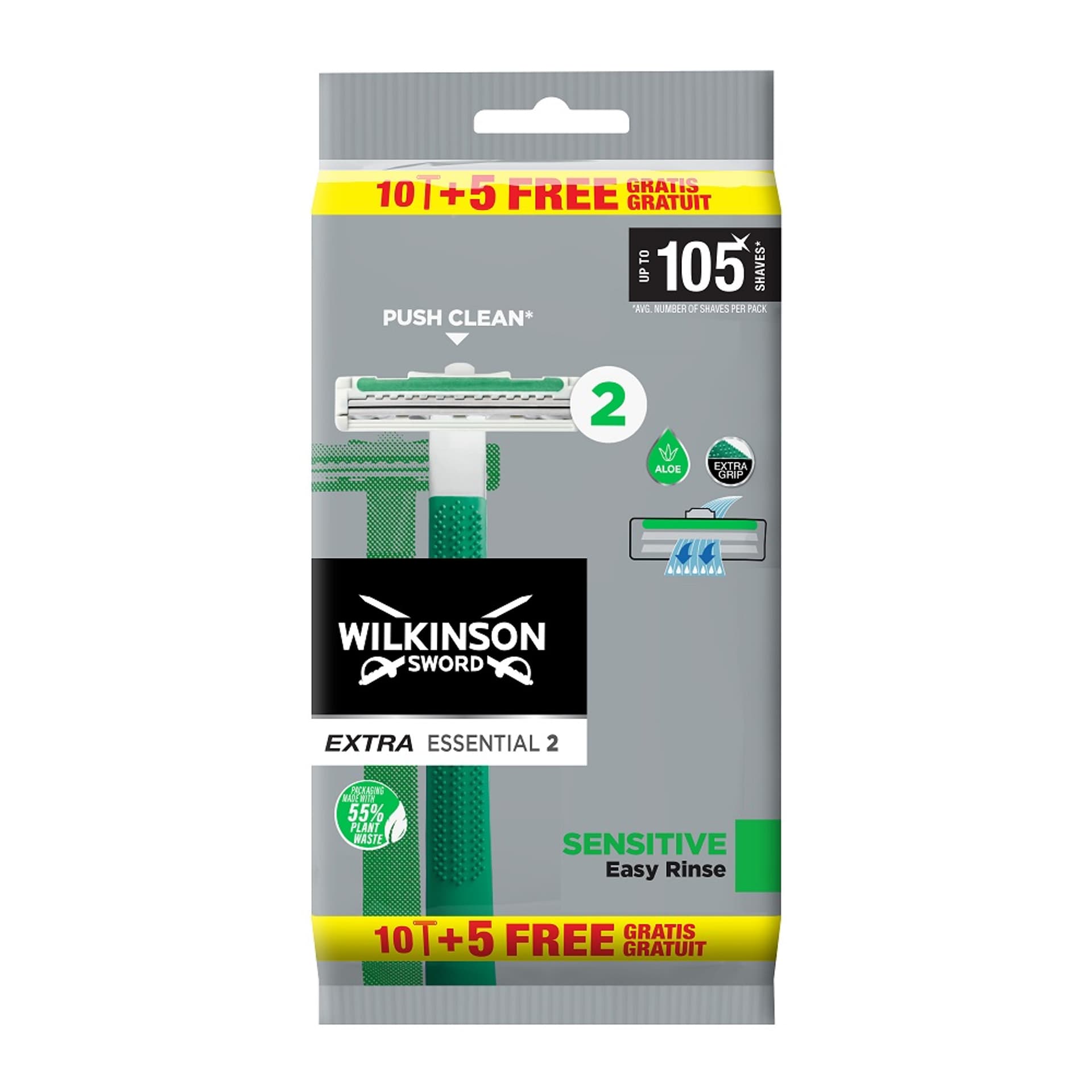 

WILKINSON Sword Extra Essential 2 jednorazowa maszynka do golenia Sensitive 15szt.