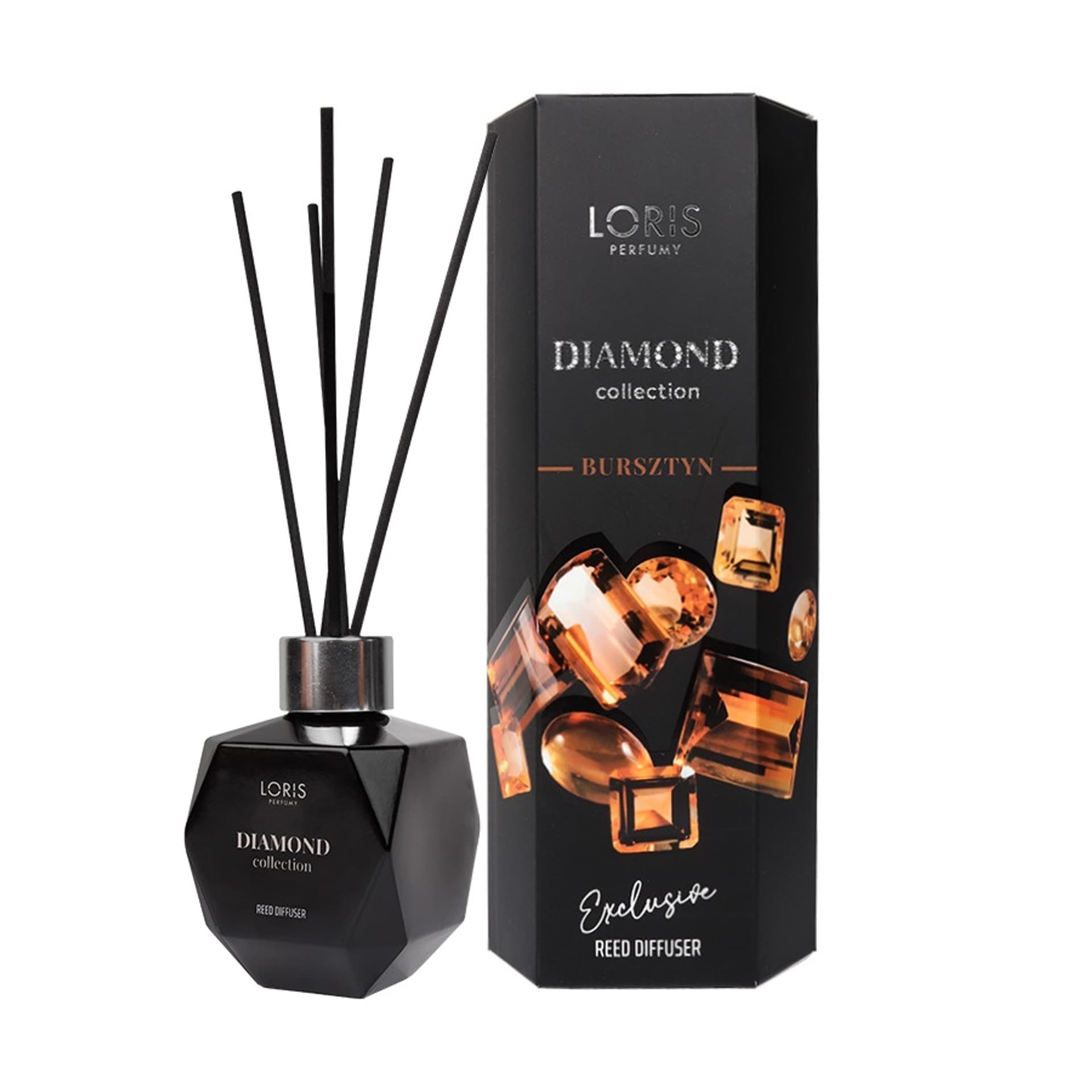 

LORIS Diamond Exclusive Reed Diffuser dyfuzor zapachowy z patyczkami Bursztyn 110ml